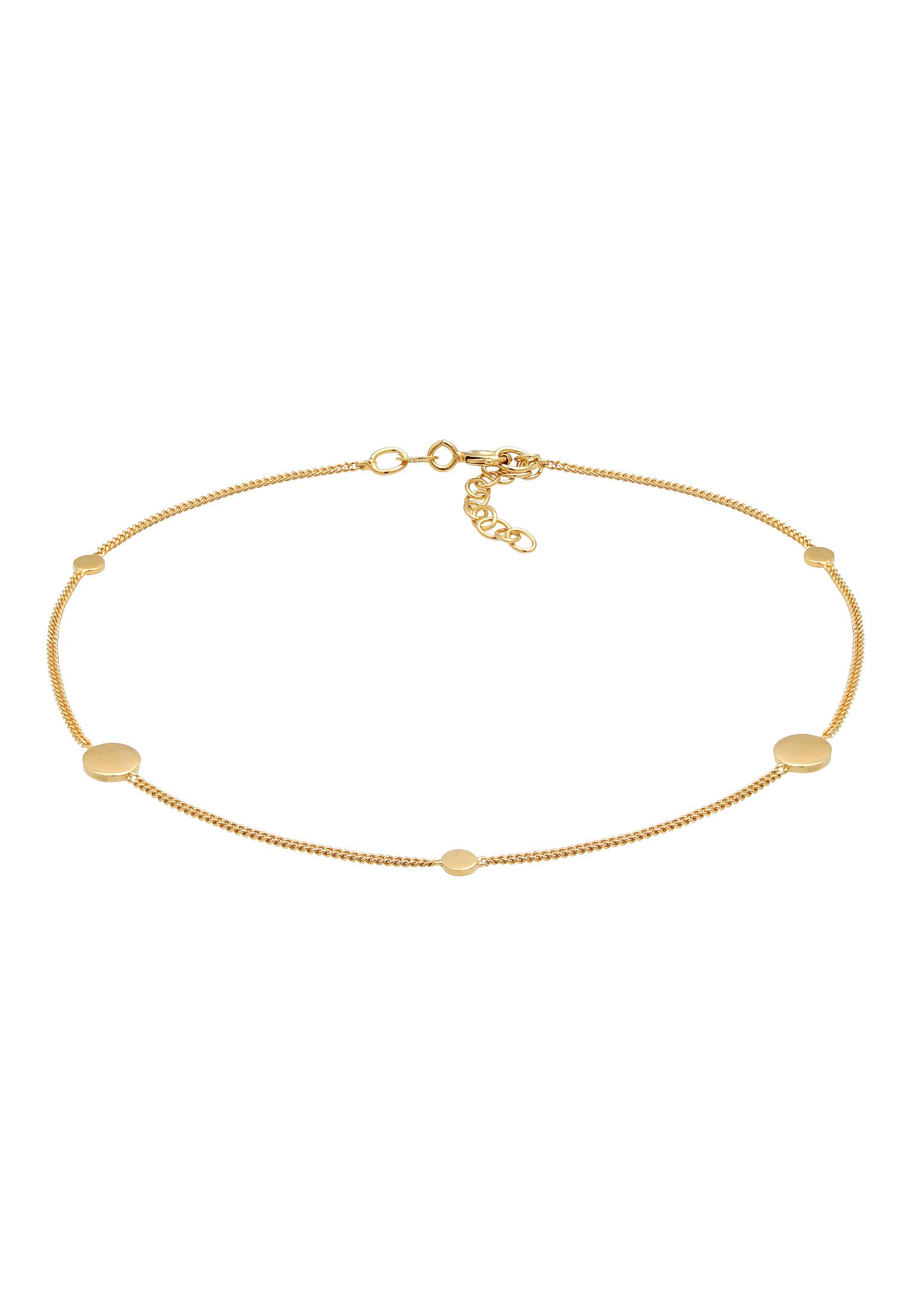Anklet Coin Trend Timeless Adjustable in 925 Sterling Silver Gold Plated