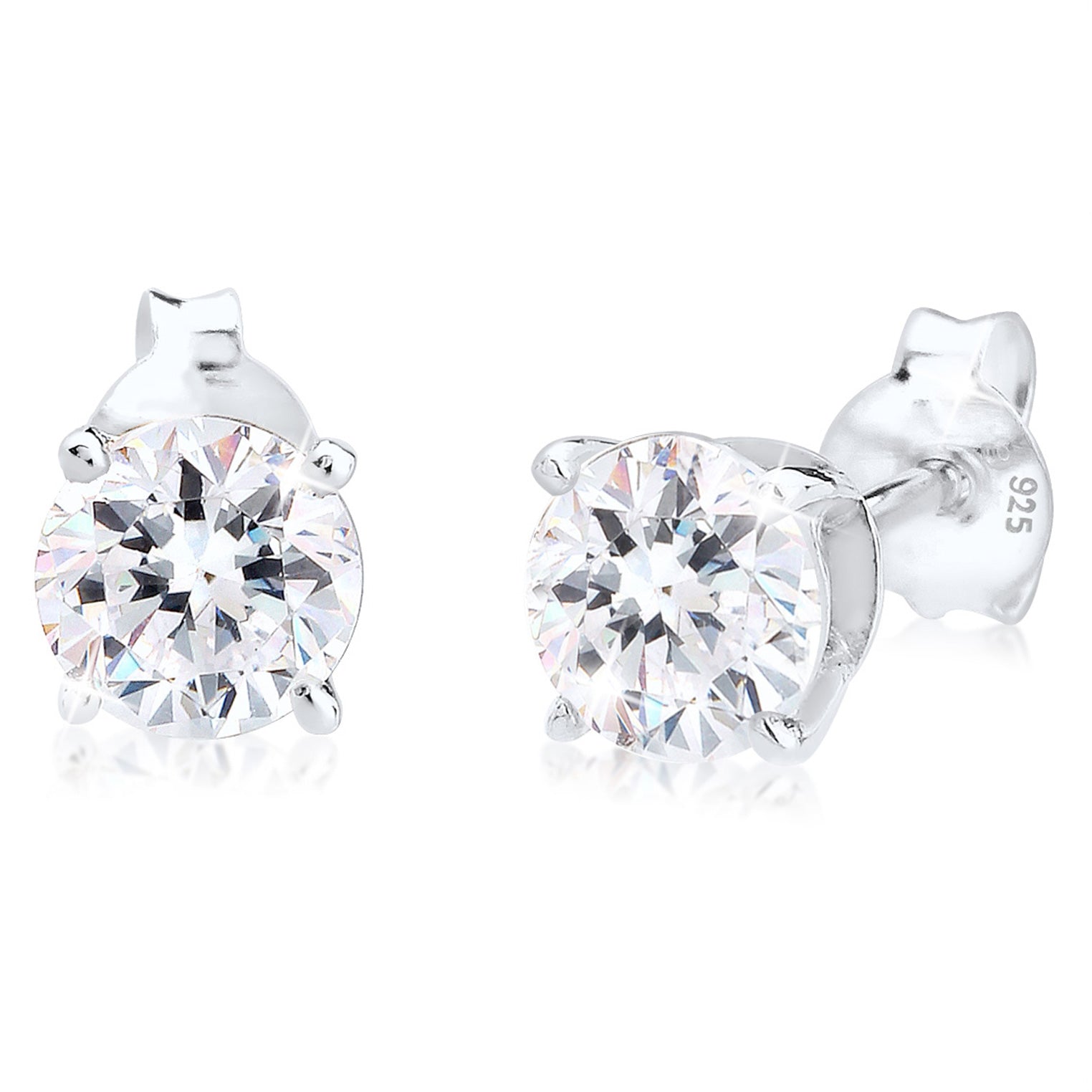White Perhiasan Wanita Perak Asli - Silver Anting Classic Crystal