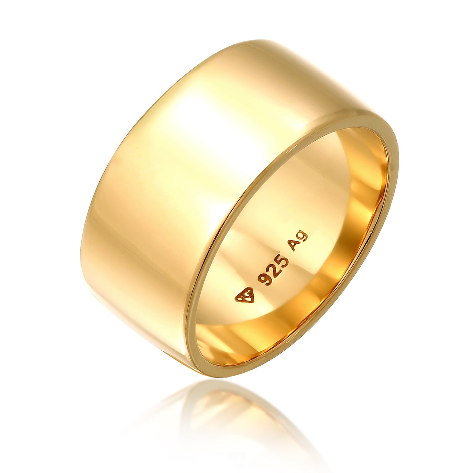 Gold Perhiasan Wanita Perak Asli - Silver Cincin Basic Stacking Gold Plated