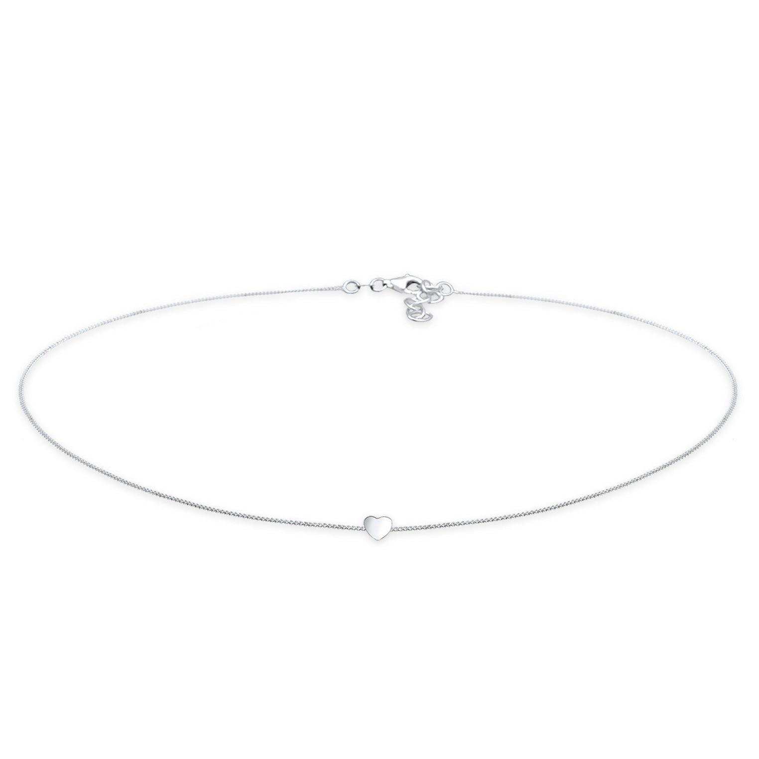 Silver Perhiasan Wanita Perak Asli - Silver Kalung Choker Heart Filigree