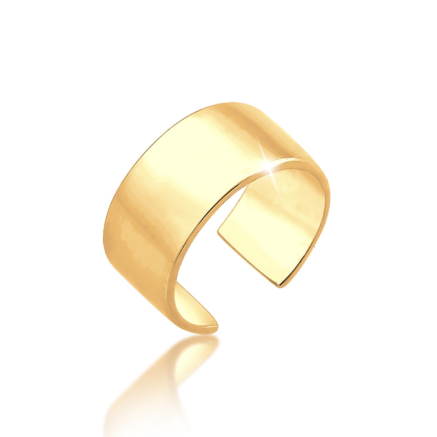 Gold Perhiasan Wanita Perak Asli - Silver Anting Ear Cuff Single Gold Plated