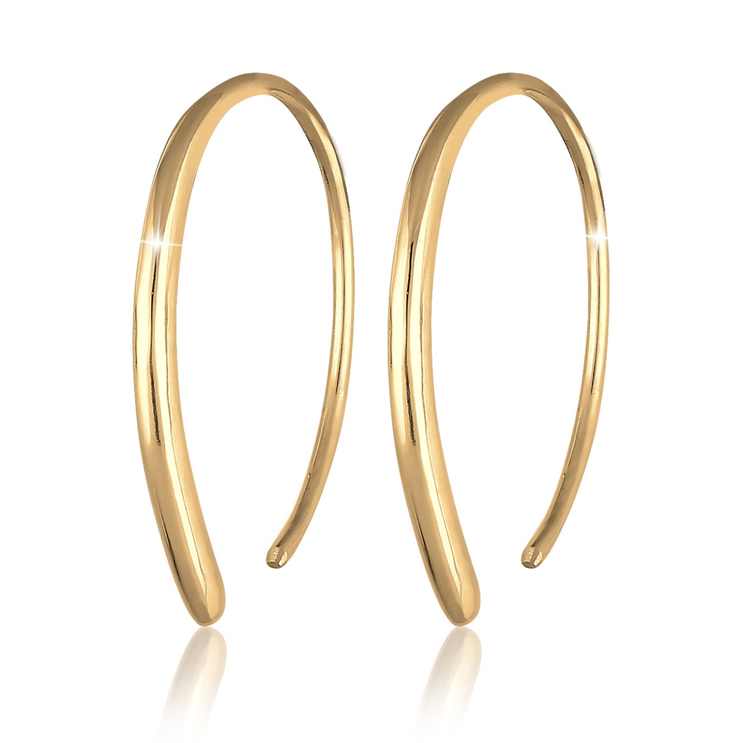 Gold Perhiasan Wanita Perak Asli - Silver Anting Creole Basic Gold Plated