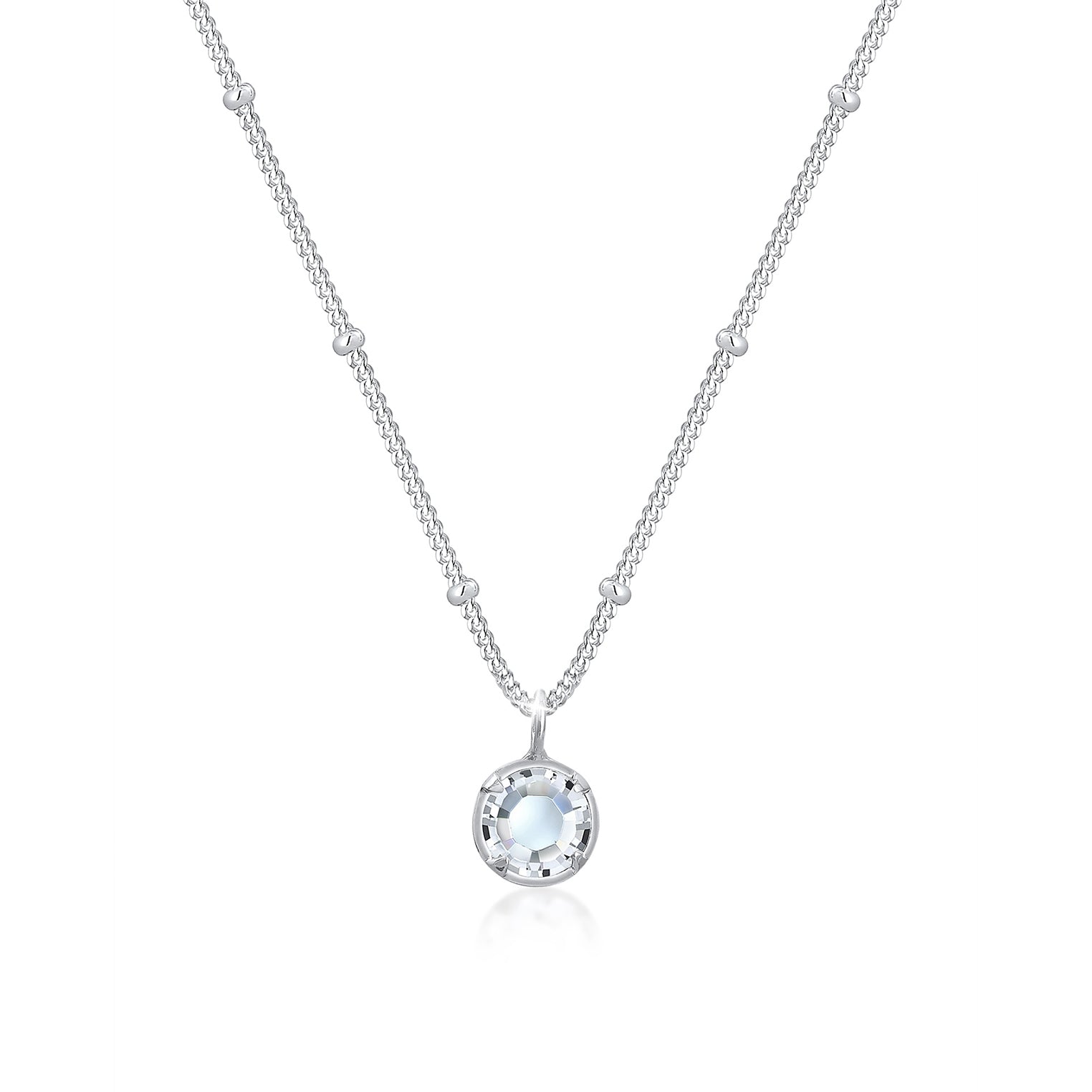 Silver Perhiasan Wanita Perak Asli - Silver Kalung Elegant Crystals