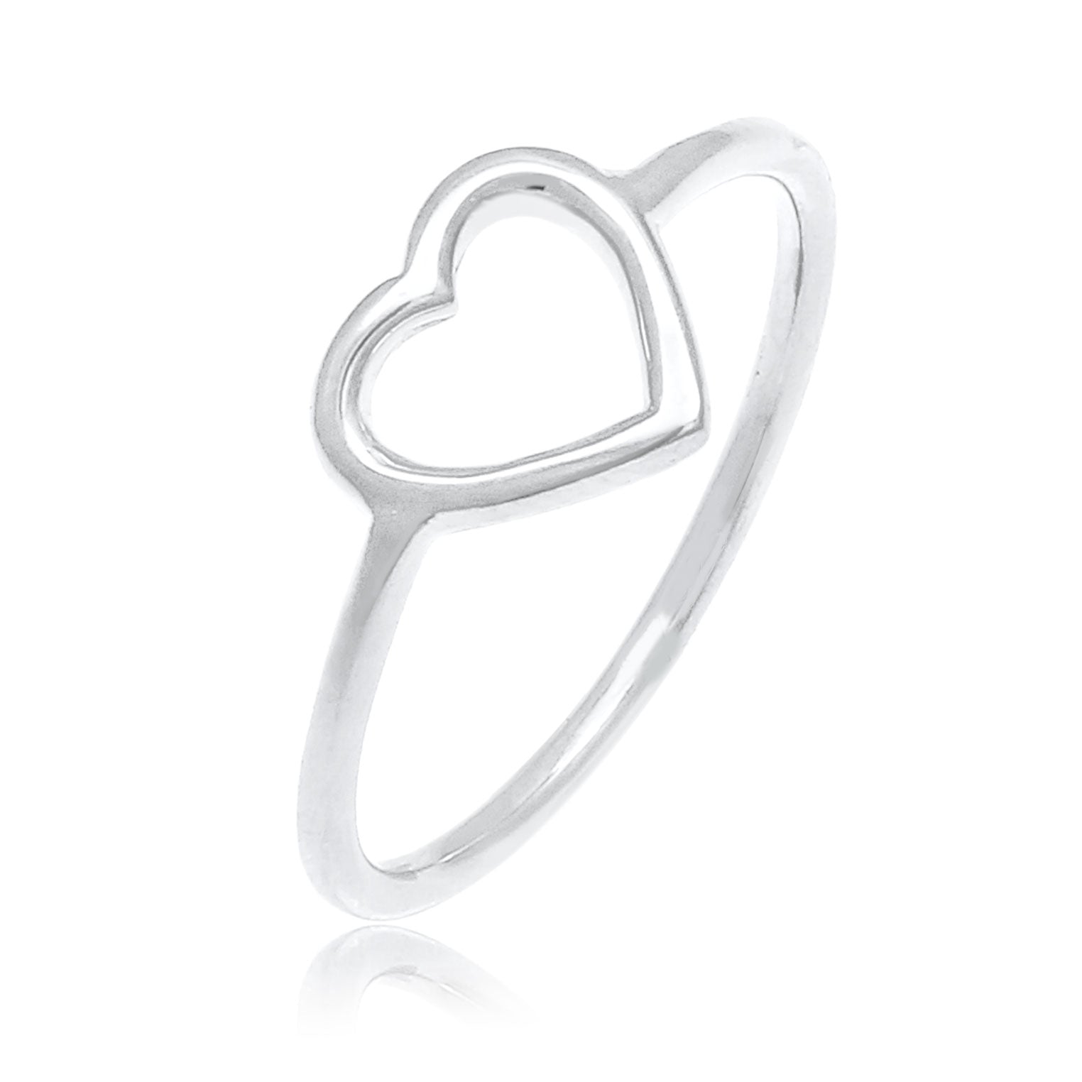 Silver Perhiasan Wanita Perak Asli - Silver Cincin Ladies Heart Cut Out