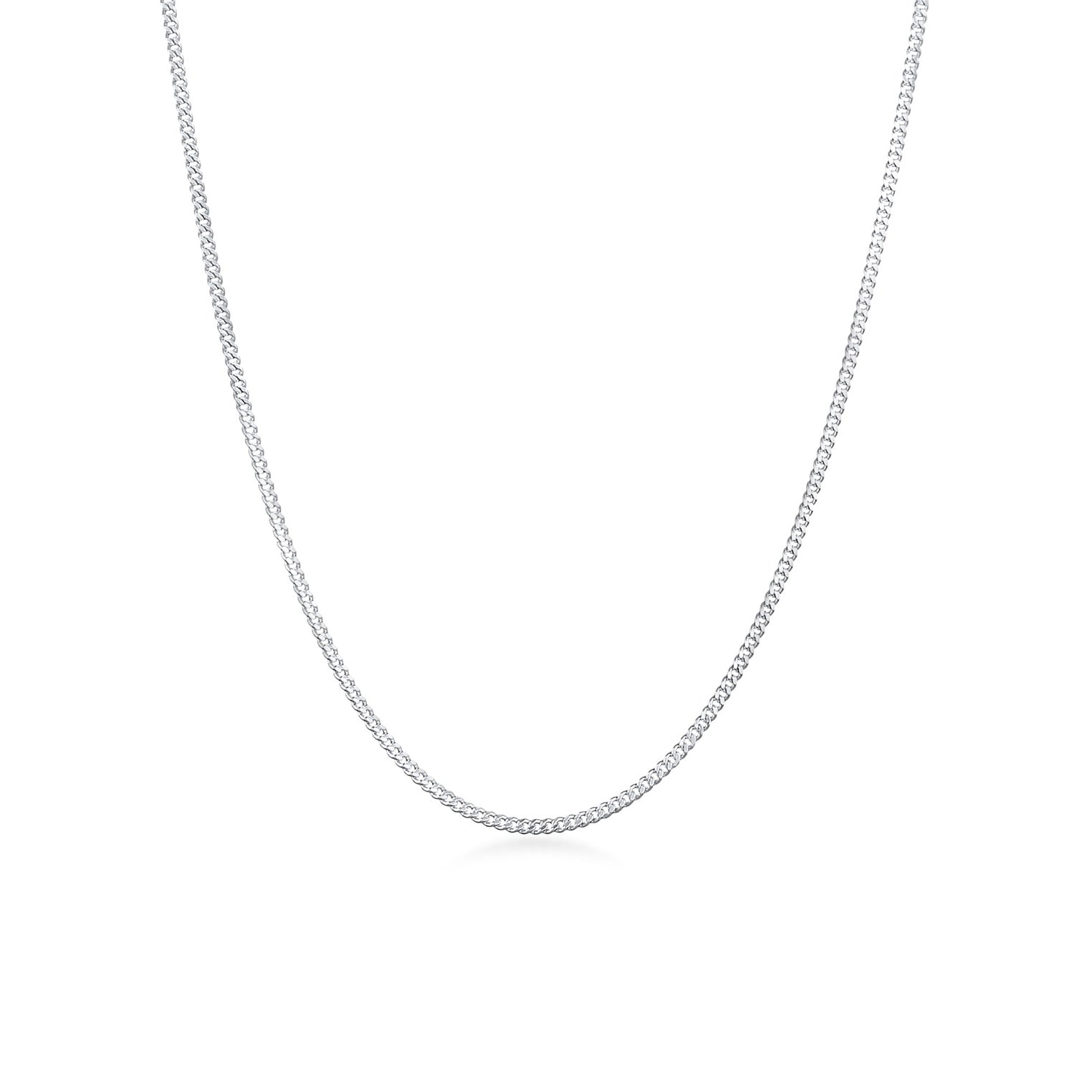 Silver Perhiasan Wanita Perak Asli - Silver Kalung Curb Chain Basic Filigree Trend Blogger