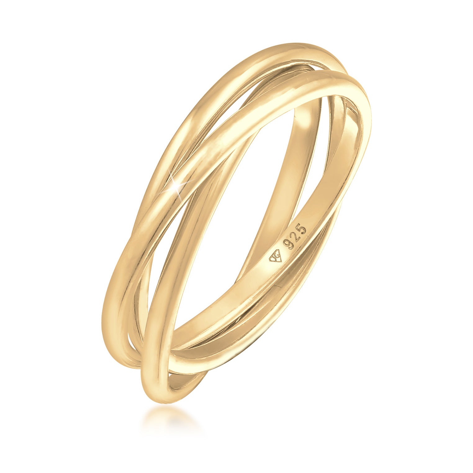 Gold Perhiasan Wanita Perak Asli - Silver Cincin Trini Look Gold Plated