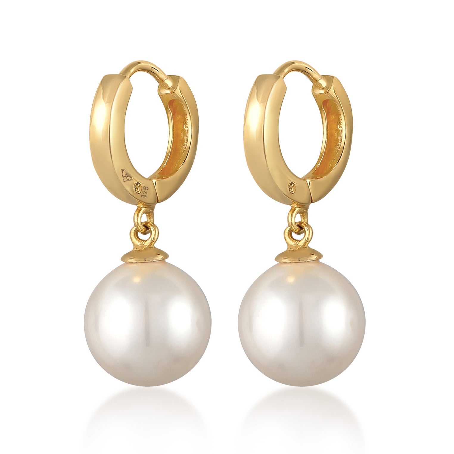 Gold Perhiasan Wanita Perak Asli - Silver Anting Classic with Glass Beads Gold Plated