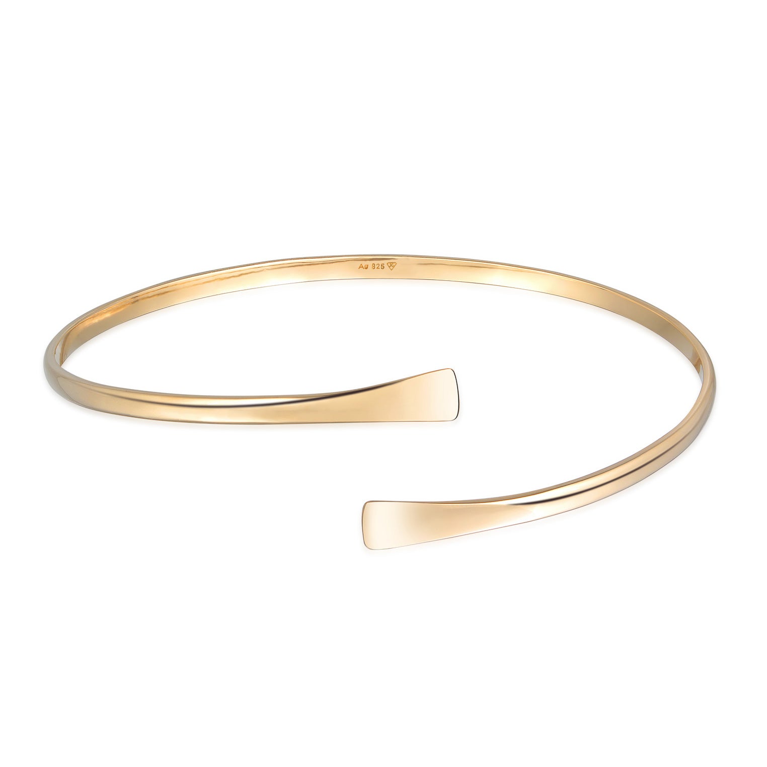 Gold Perhiasan Wanita Perak Asli - Silver Gelang Bangle Open Elegant Basic Lapis Emas