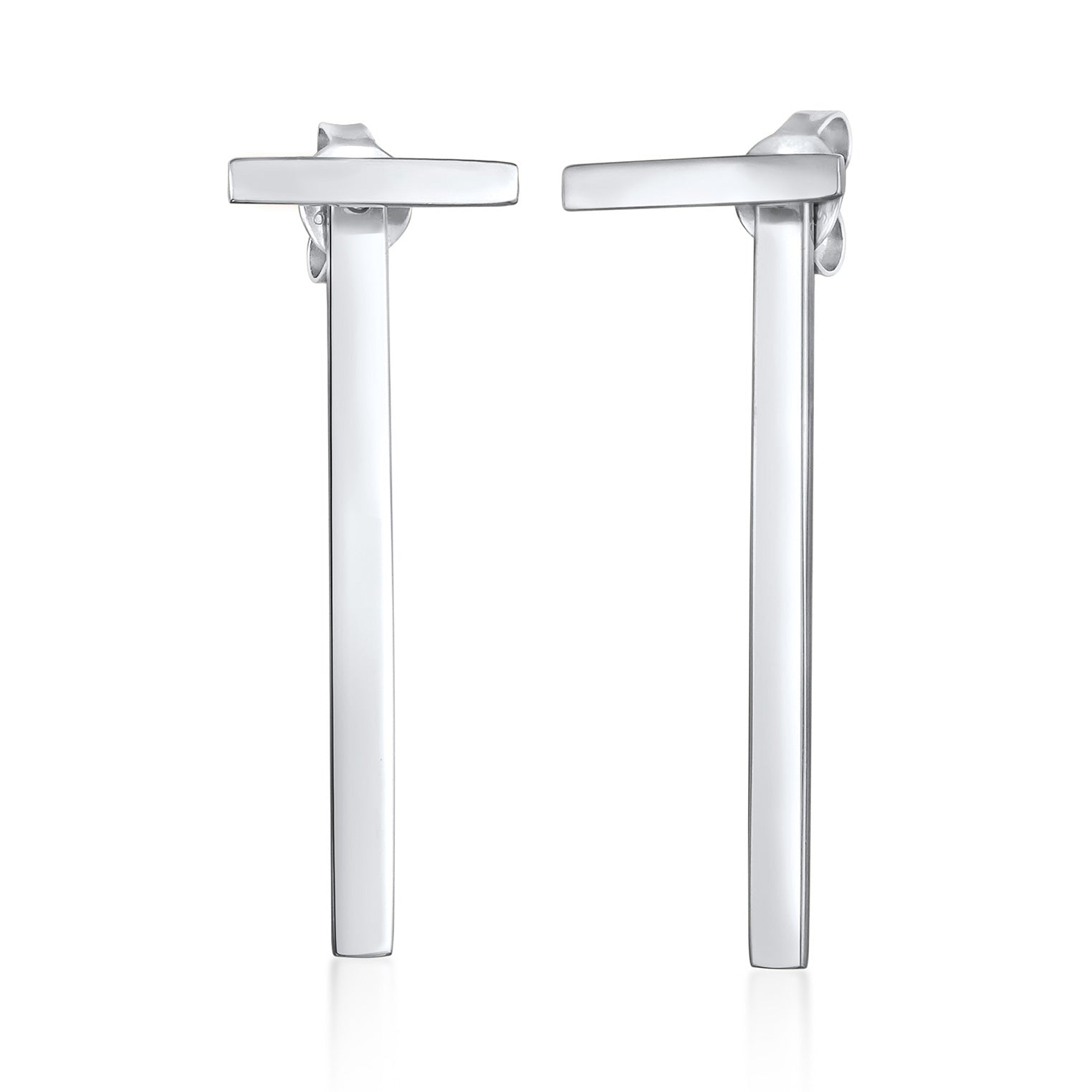 Silver Perhiasan Wanita Perak Asli - Silver Anting Ear Hanger Rod Geo Minimal