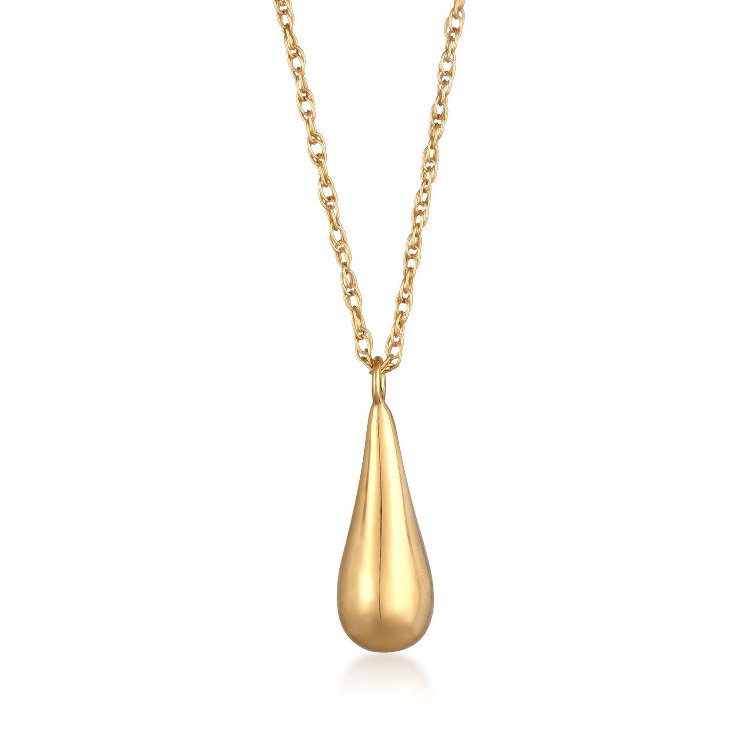 Gold Perhiasan Wanita Perak Asli - Silver Kalung Drop Pendant Gold Plated