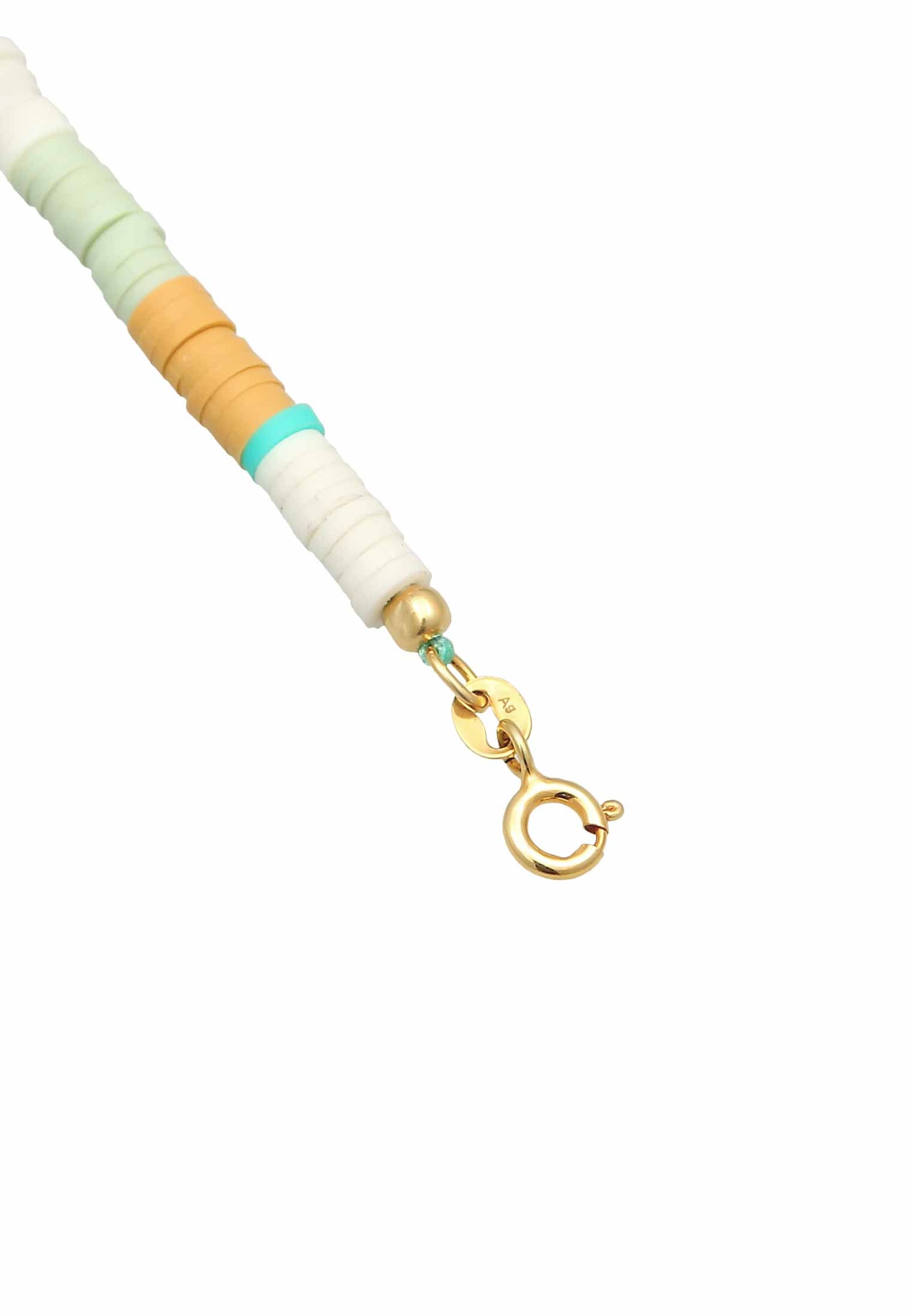 Kalung Surfer Heishi Beads Shell Core Pearls 925 Sterling Silver Gold Plated