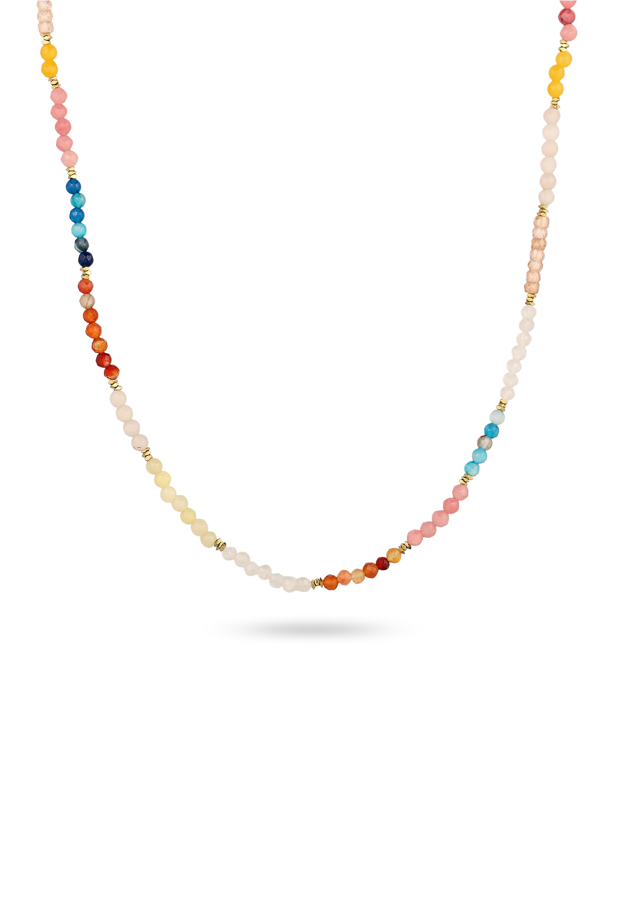 Kalung Manik Zirkon Akik Batu Permata Warna-warni Perak Sterling 925 Berlapis Emas