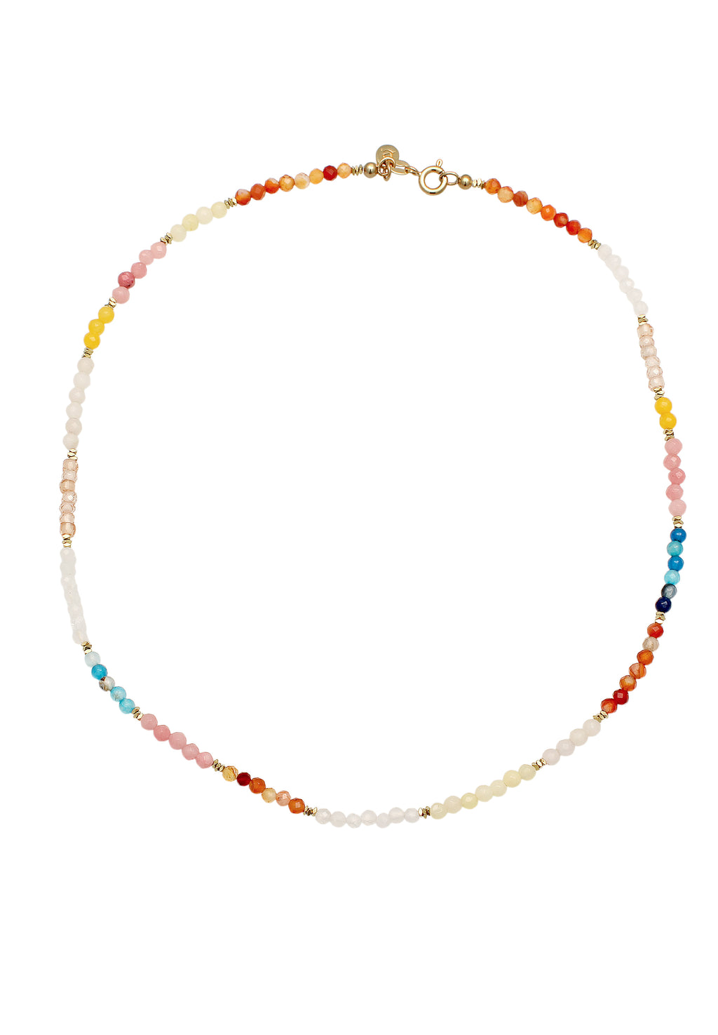Kalung Manik Zirkon Akik Batu Permata Warna-warni Perak Sterling 925 Berlapis Emas