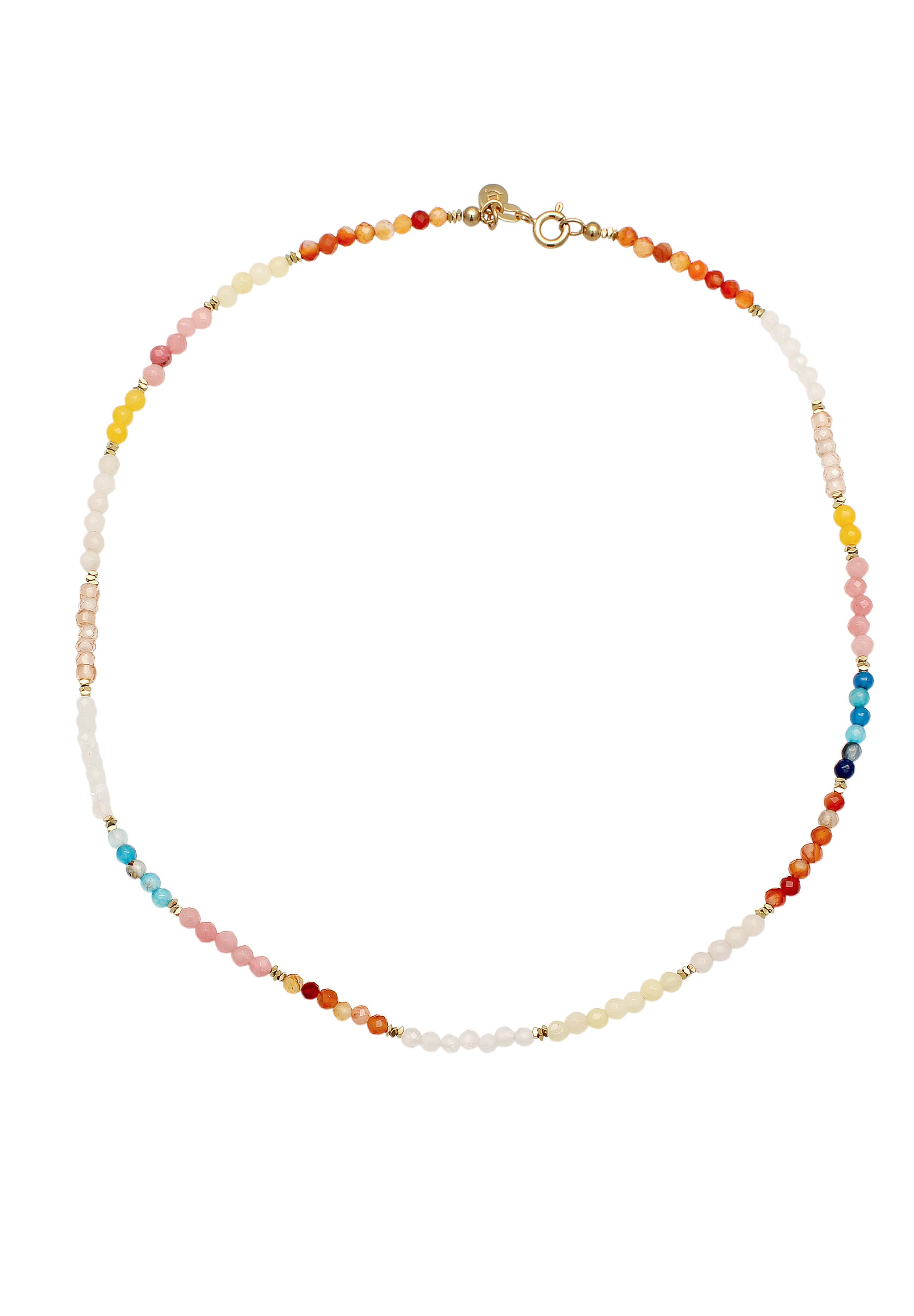 Kalung Manik Zirkon Akik Batu Permata Warna-warni Perak Sterling 925 Berlapis Emas