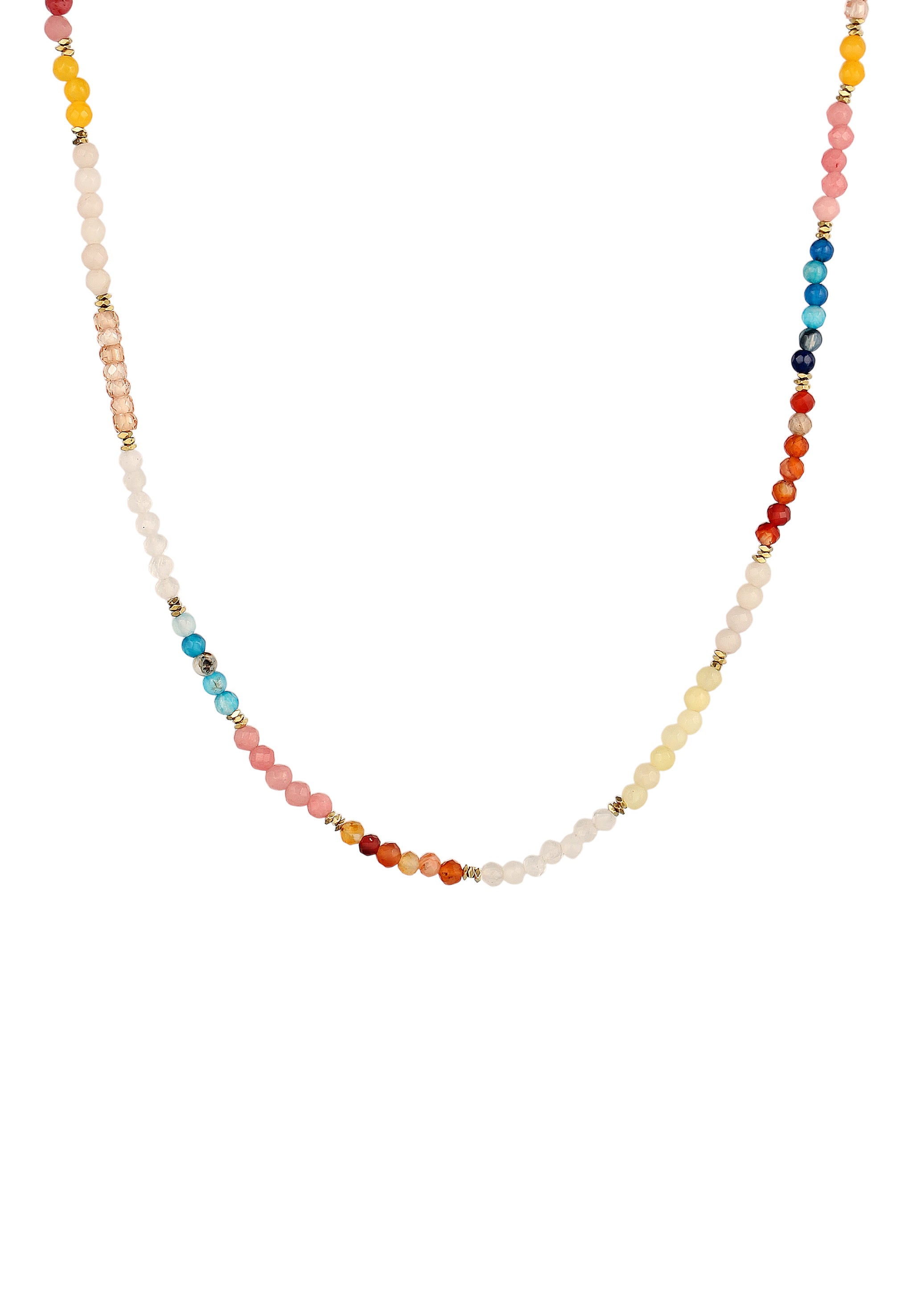 Kalung Manik Zirkon Akik Batu Permata Warna-warni Perak Sterling 925 Berlapis Emas