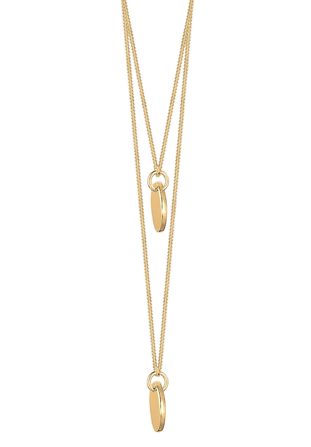 Necklace Layered Circle 925 Sterling Silver Gold Plated