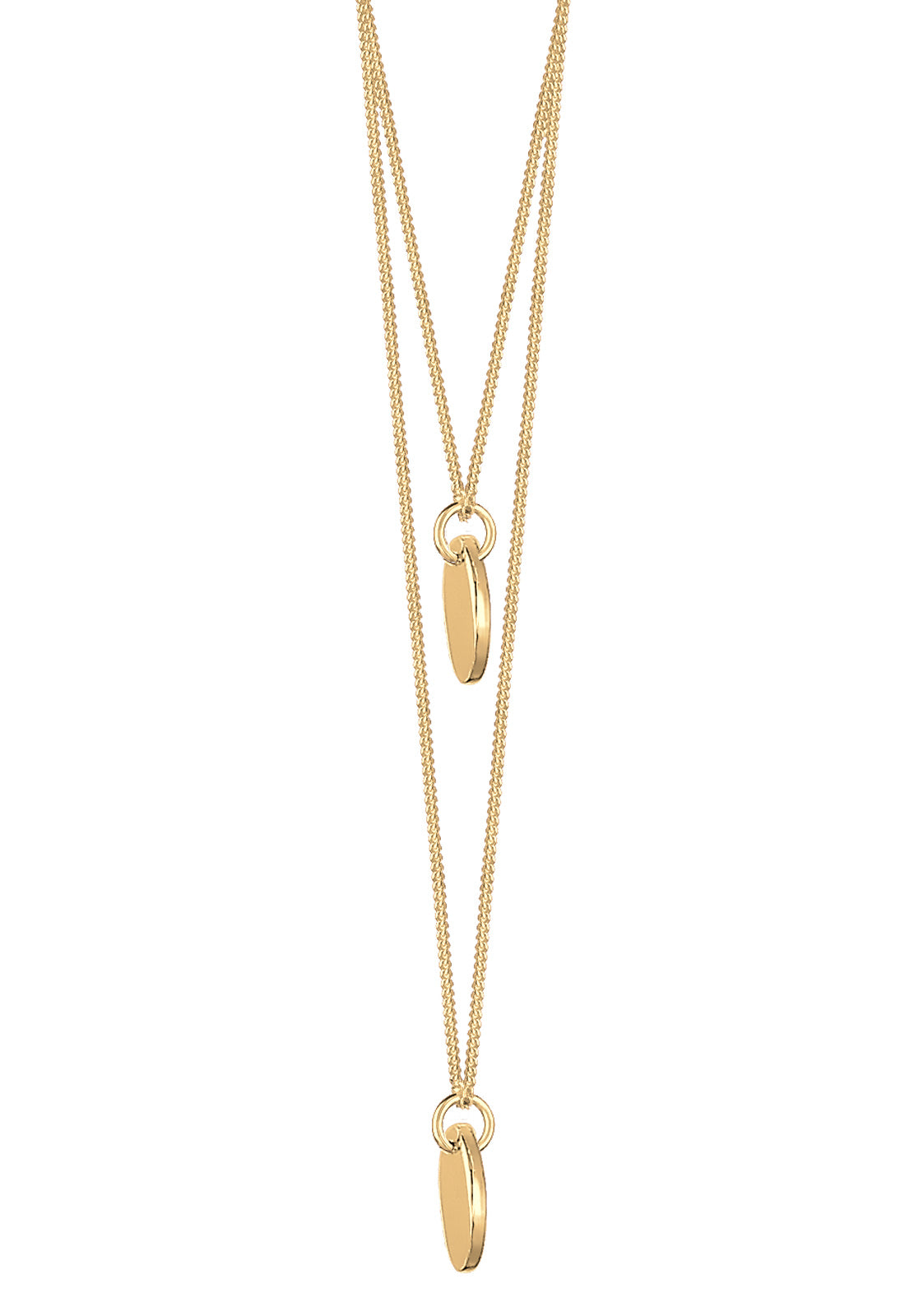 Necklace Layered Circle 925 Sterling Silver Gold Plated