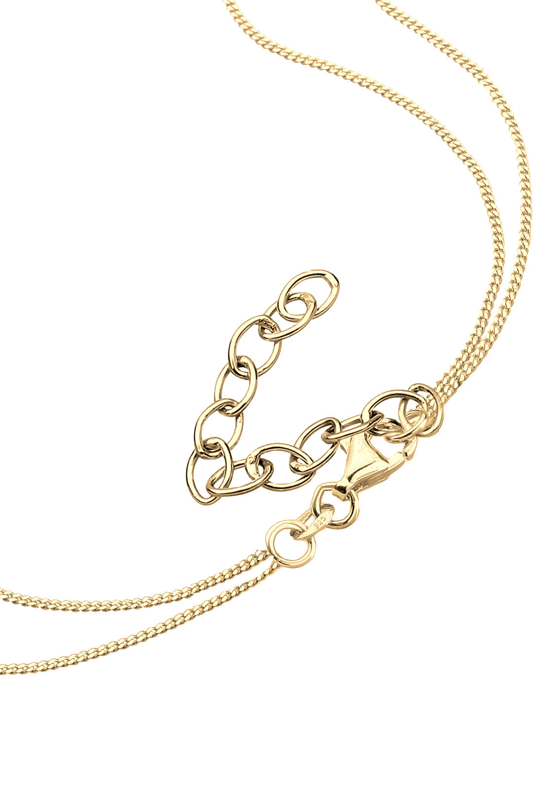 Necklace Layered Circle 925 Sterling Silver Gold Plated