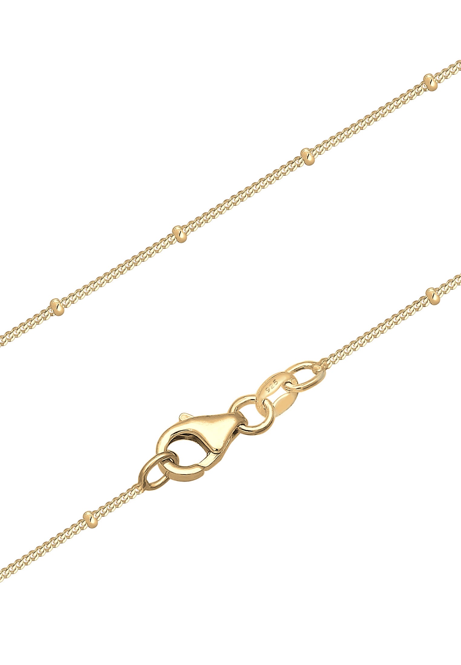 Necklace Ball Chain Rose Crystal Hexagon 925 Sterling Silver Gold Plated