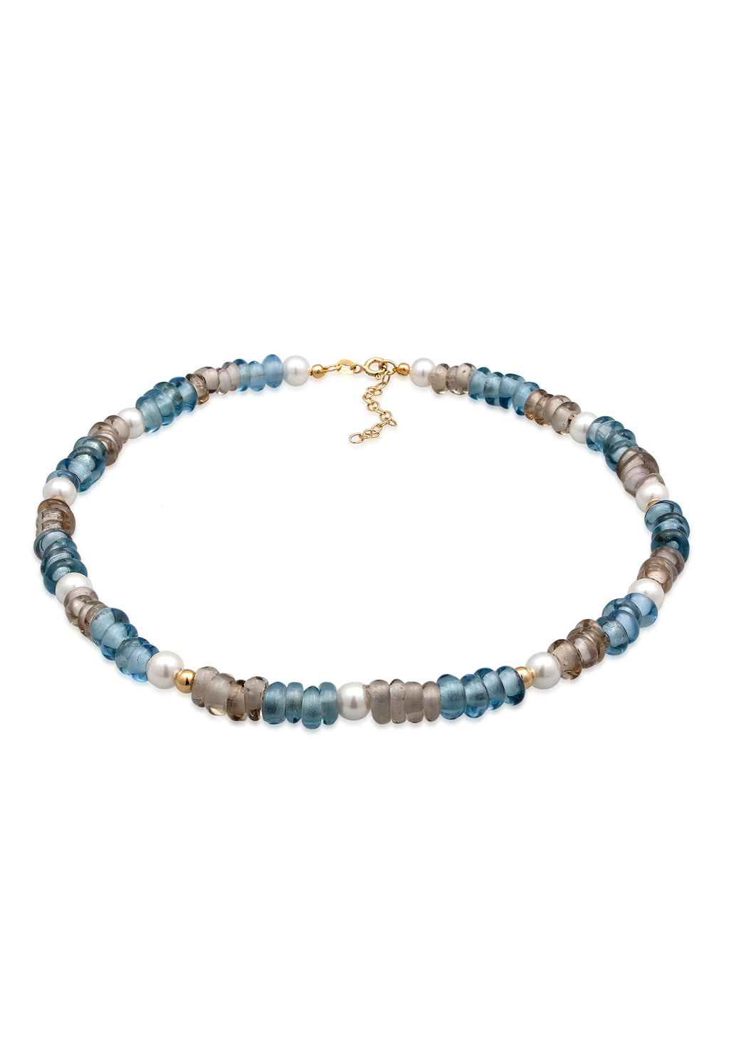 Kalung perak 925 lapis emas dengan glass beads elegan Elli Jewelry
