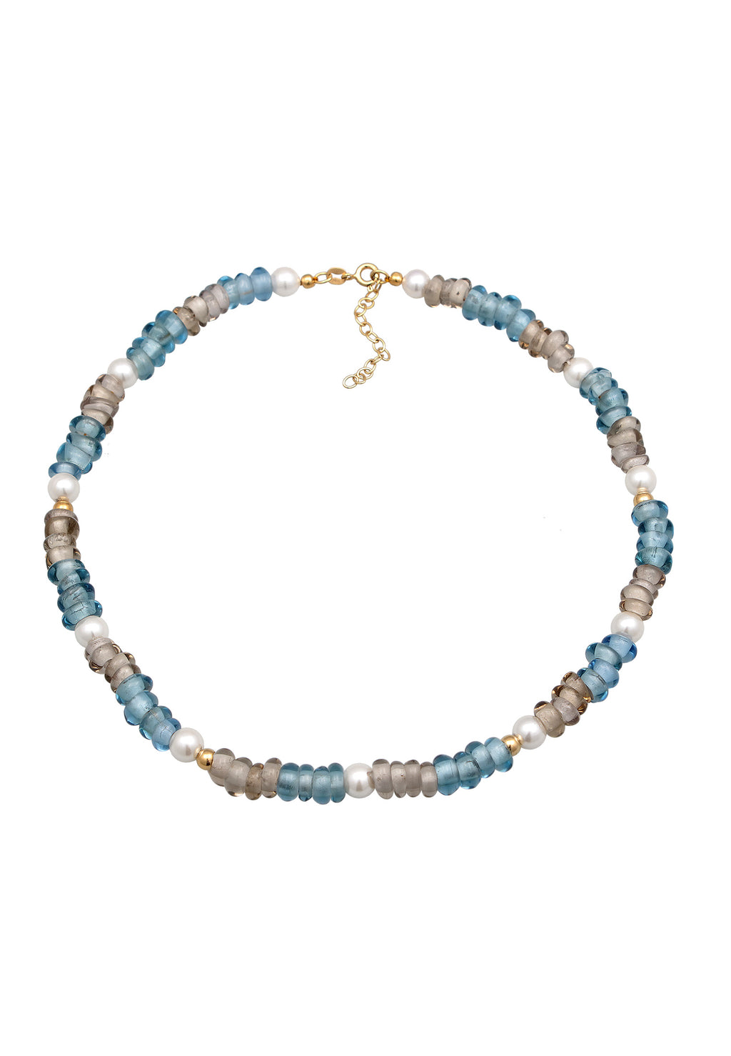 Kalung perak 925 lapis emas dengan glass beads elegan Elli Jewelry
