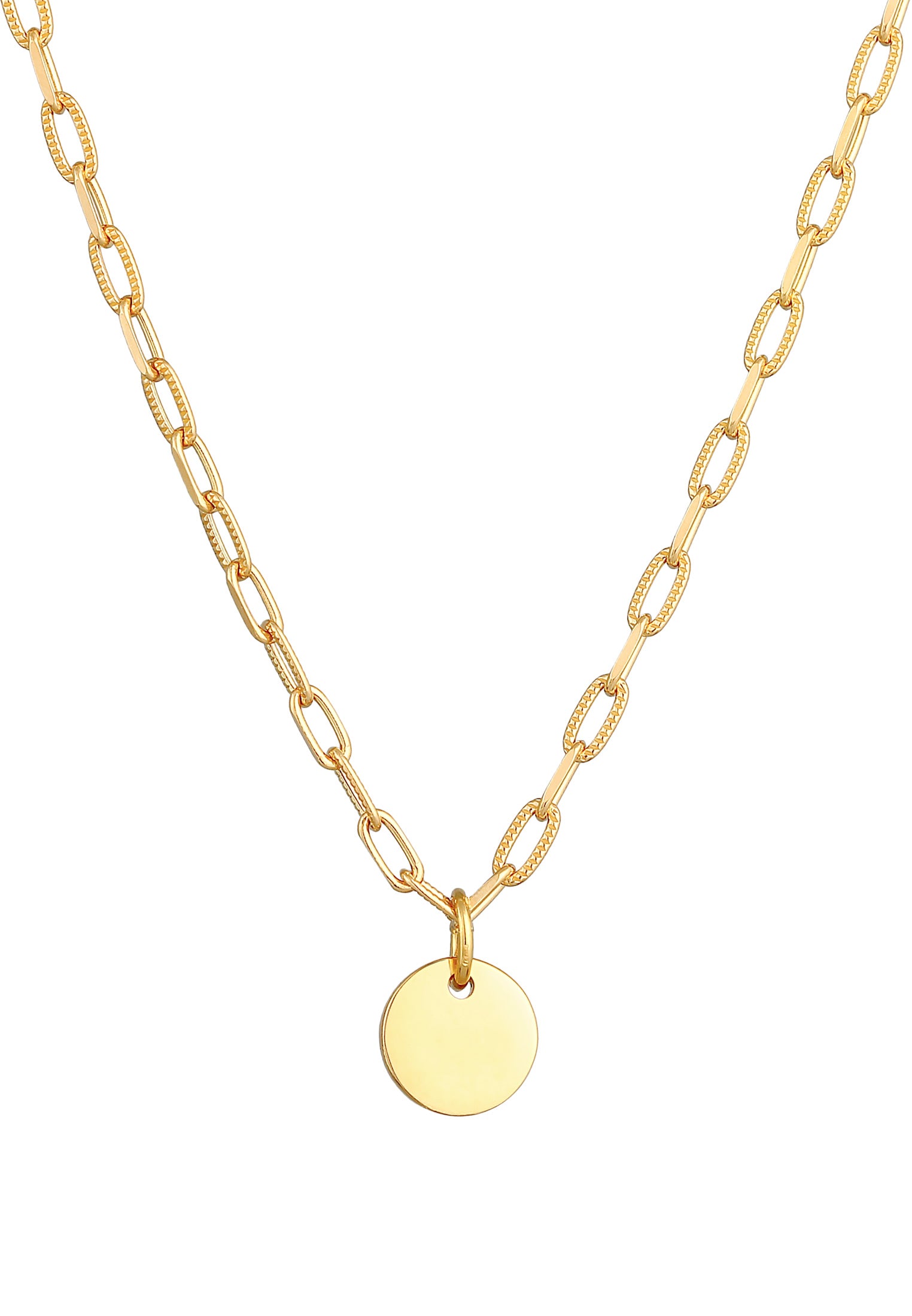 Necklace Link Plate Basic in 925 Sterling Silver Gold Plated