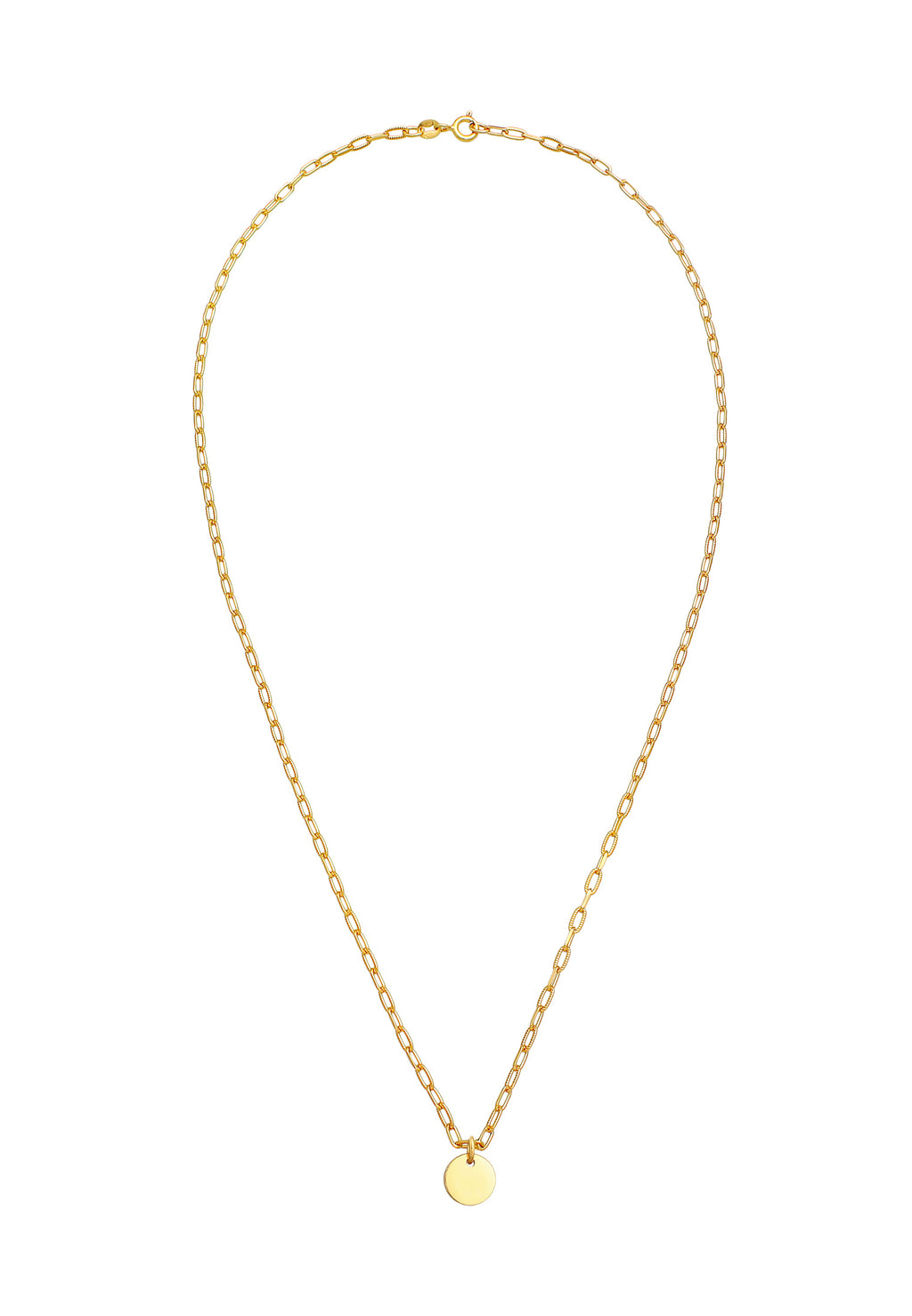 Necklace Link Plate Basic in 925 Sterling Silver Gold Plated
