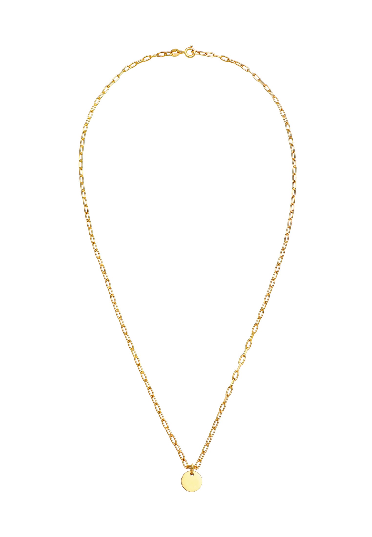 Necklace Link Plate Basic in 925 Sterling Silver Gold Plated