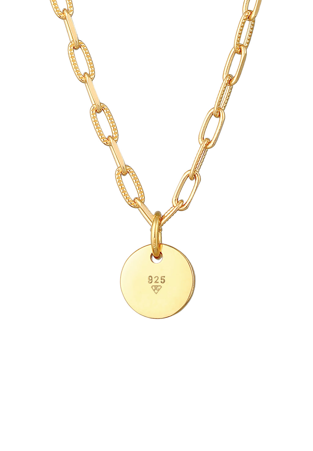 Necklace Link Plate Basic in 925 Sterling Silver Gold Plated