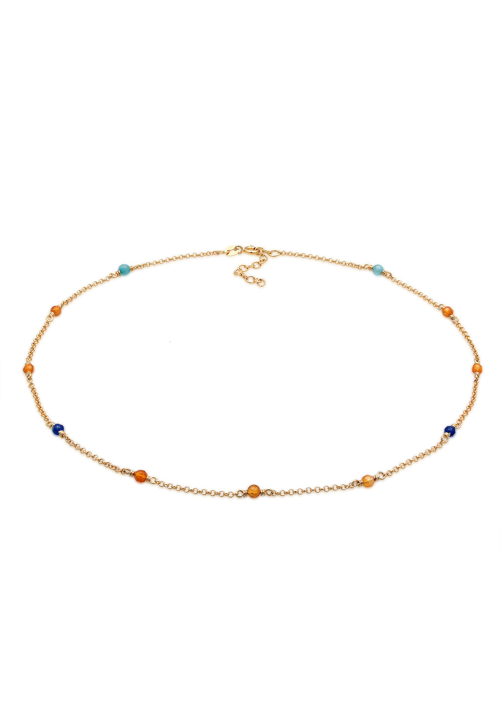 Kalung perak 925 lapis emas dengan beads warna warni elegan Elli Jewelry
