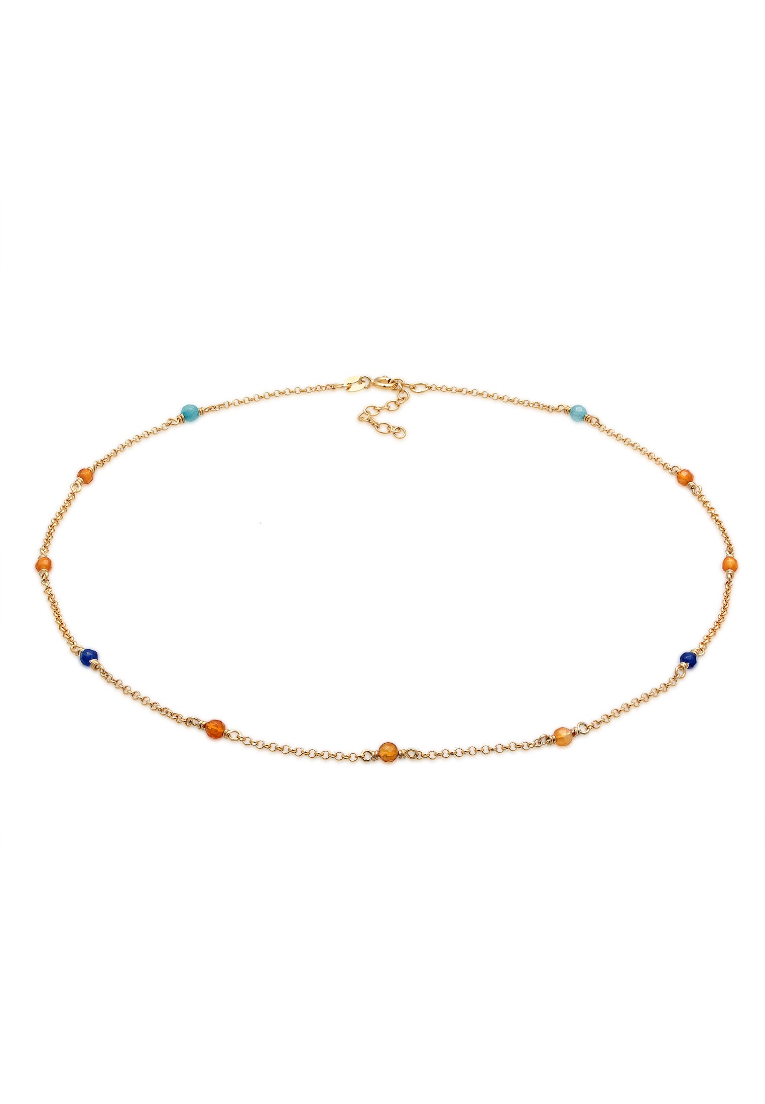 Kalung perak 925 lapis emas dengan beads warna warni elegan Elli Jewelry
