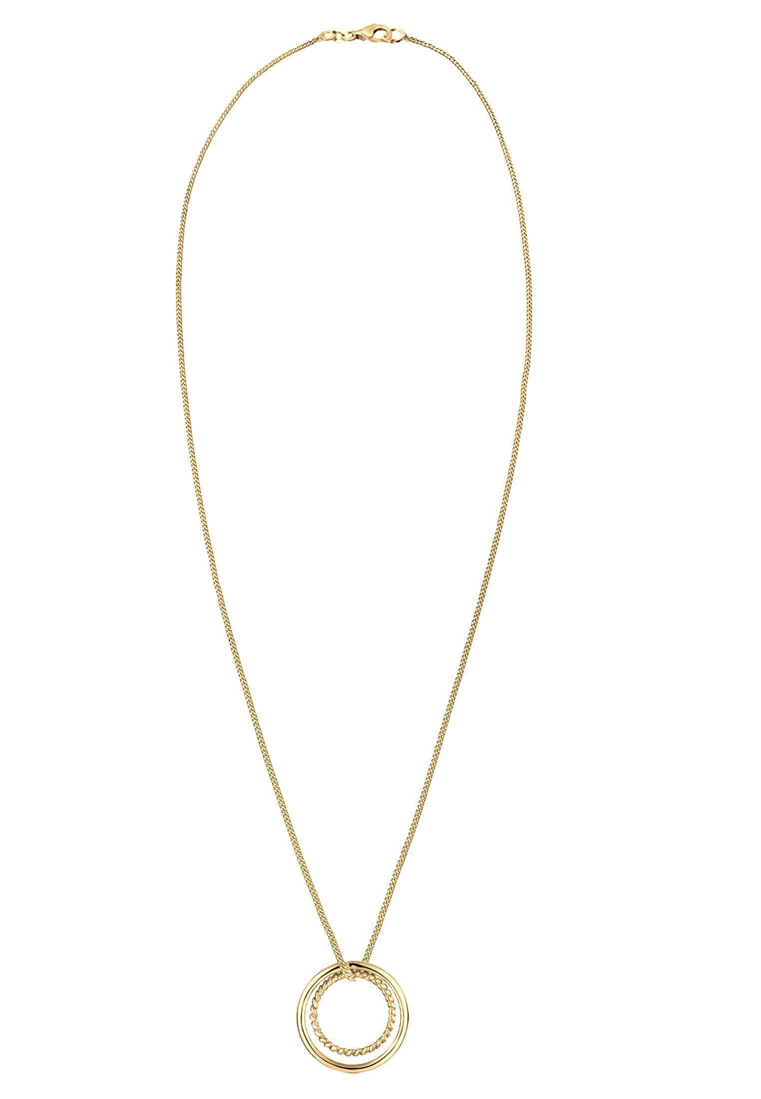 Kalung perak 925 lapis emas dengan liontin bulat elegan Elli Jewelry