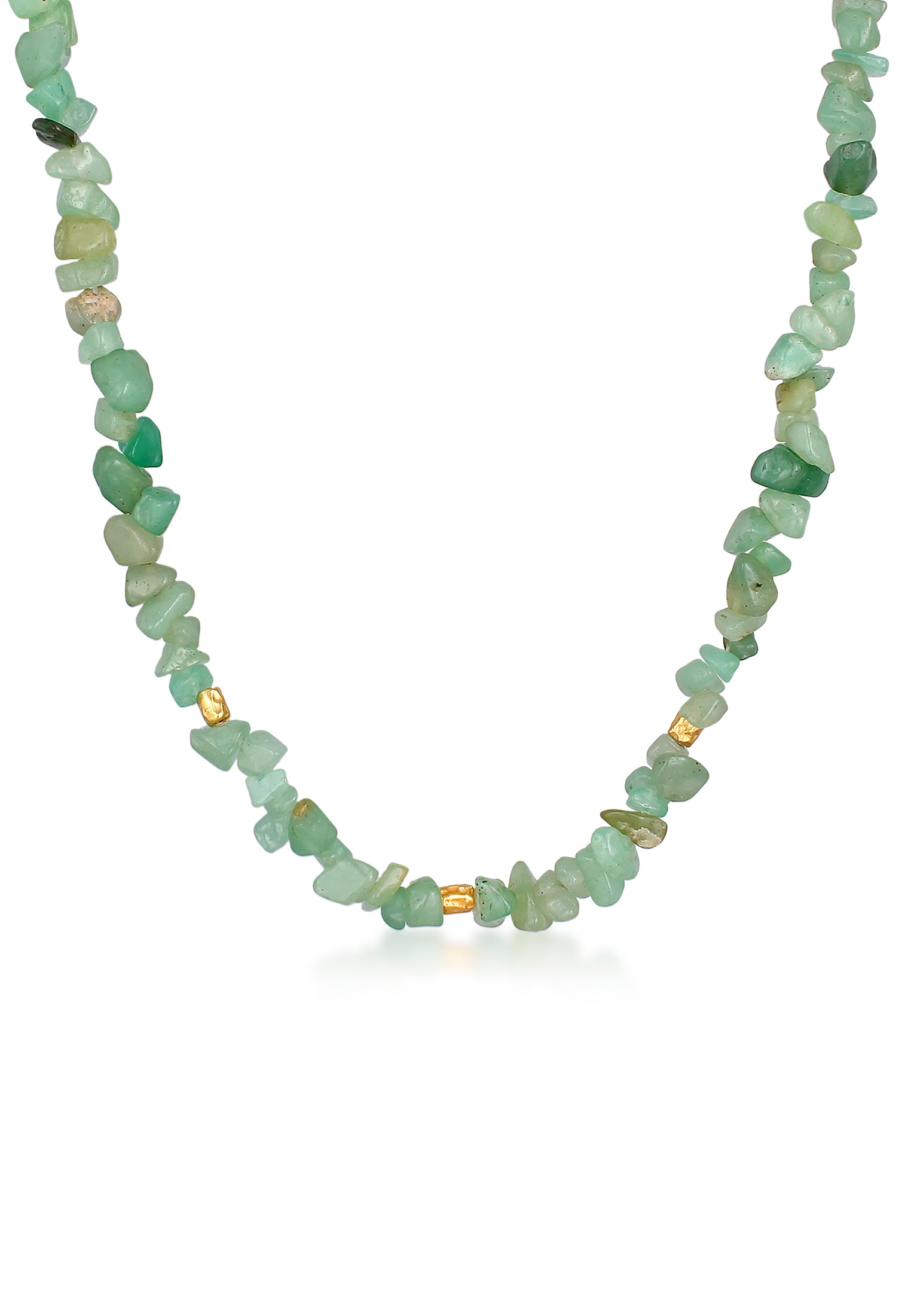 Kalung Choker Aventurine Abadi Perak Sterling 925 Berlapis Emas