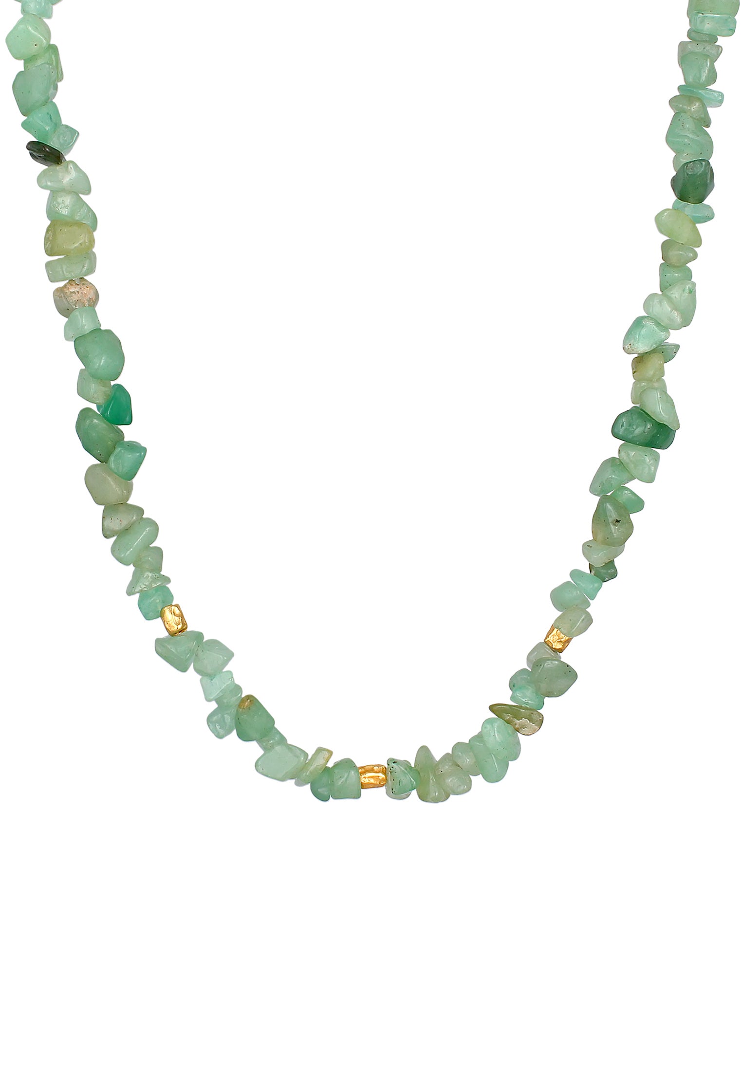 Kalung Choker Aventurine Abadi Perak Sterling 925 Berlapis Emas