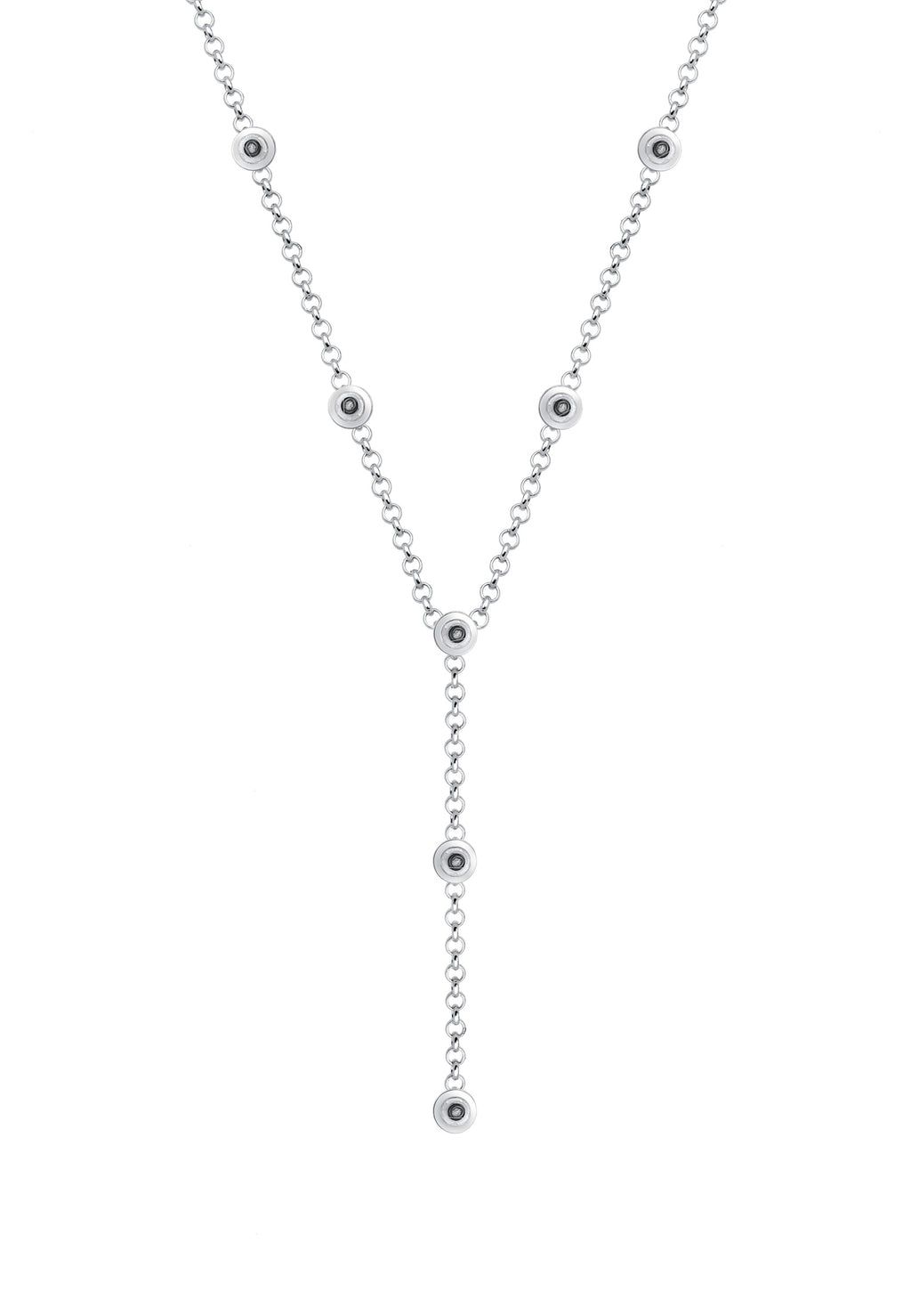 Necklace Y-Chain Geo Crystals 925 Sterling Silver