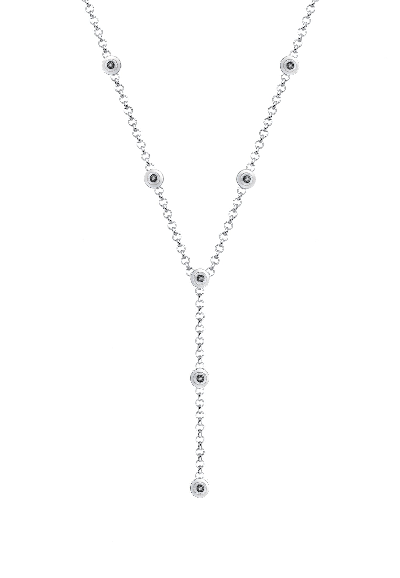Necklace Y-Chain Geo Crystals 925 Sterling Silver