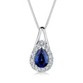 Necklace Vintage Classic Blue Crystals 925 Sterling Silver