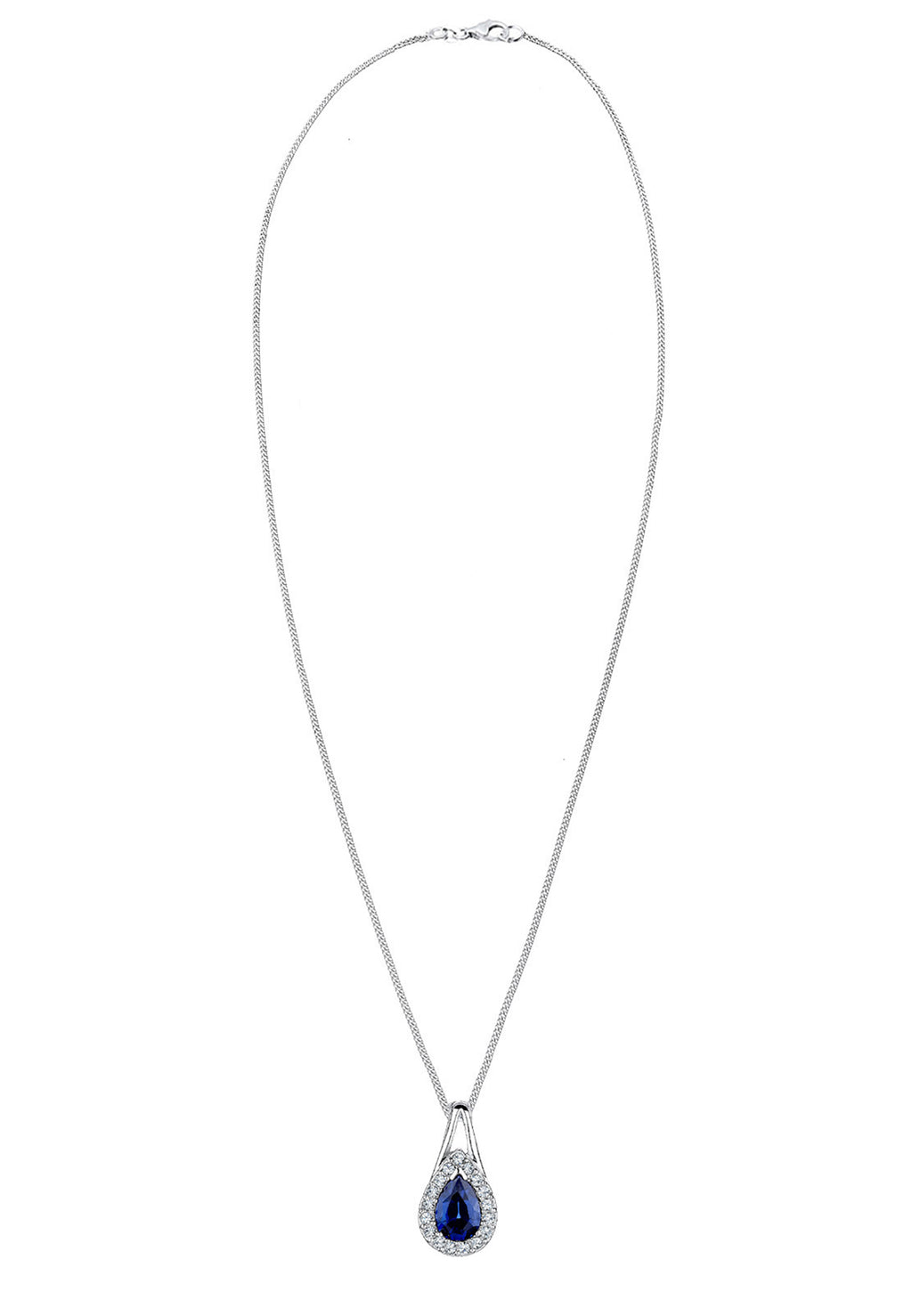 Necklace Vintage Classic Blue Crystals 925 Sterling Silver