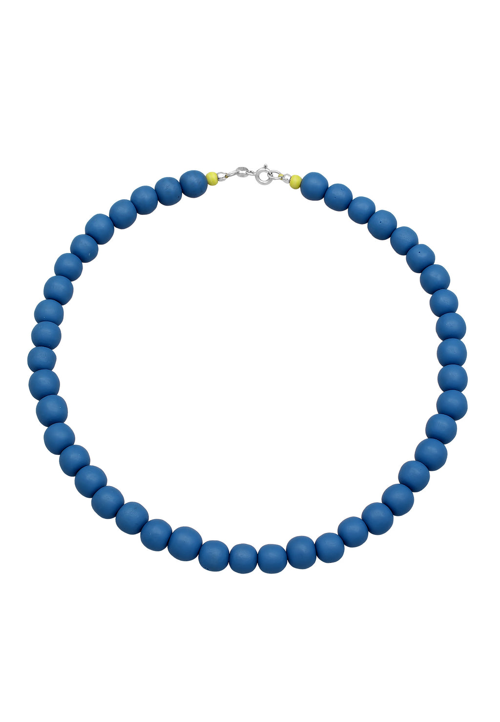 Kalung Mutiara Resin Dasar Biru Perak Sterling 925