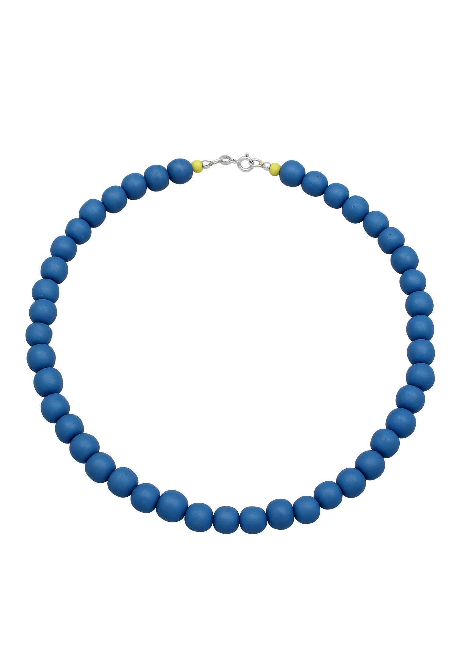 Kalung Mutiara Resin Dasar Biru Perak Sterling 925