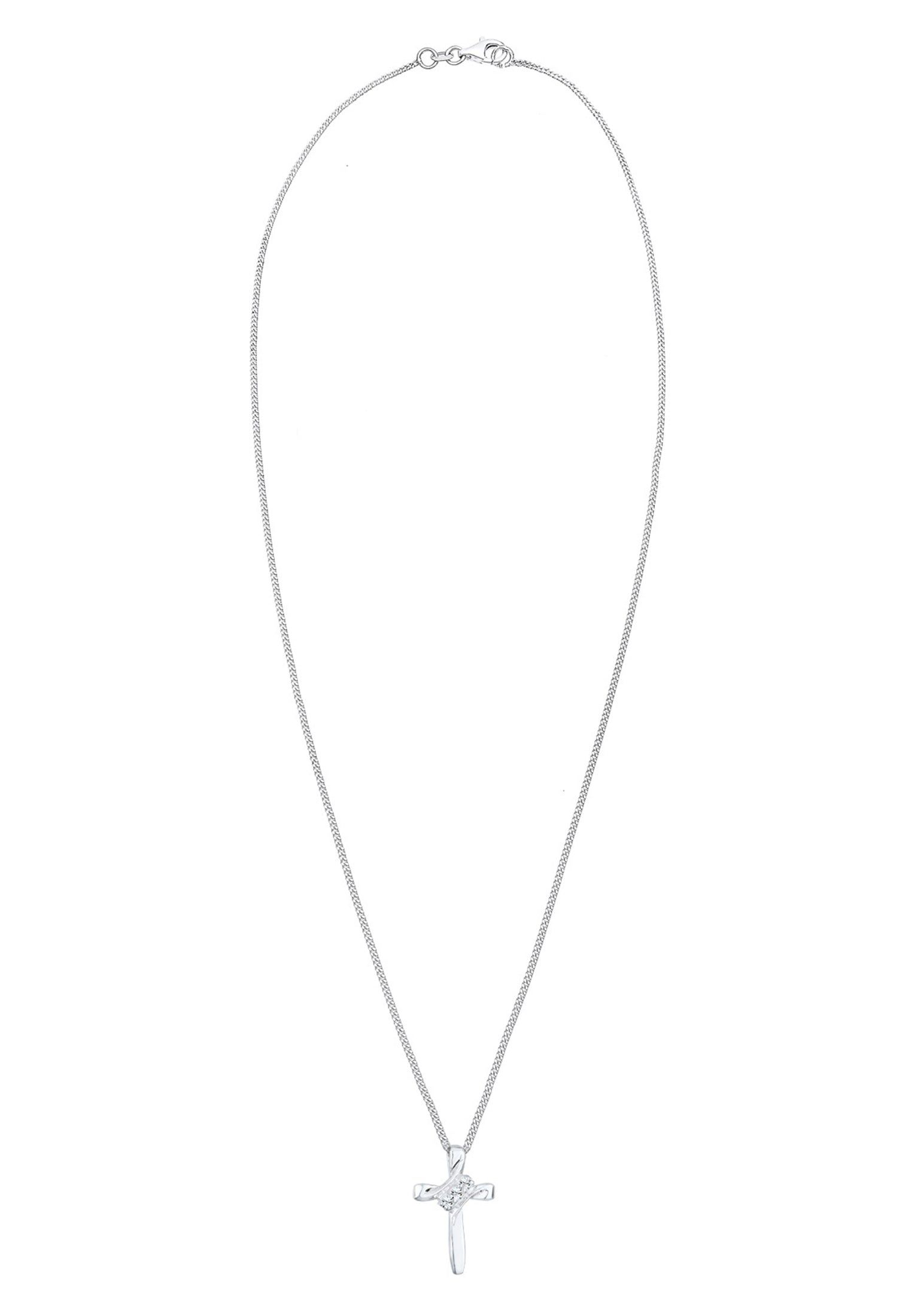 Necklace Cross Crystals in 925 Sterling Silver