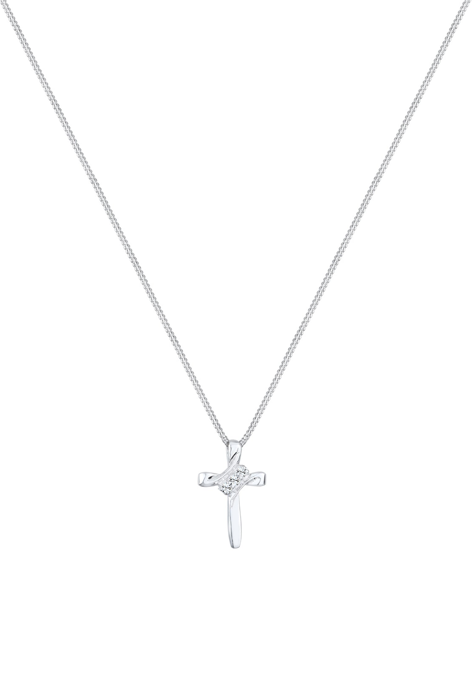 Necklace Cross Crystals in 925 Sterling Silver