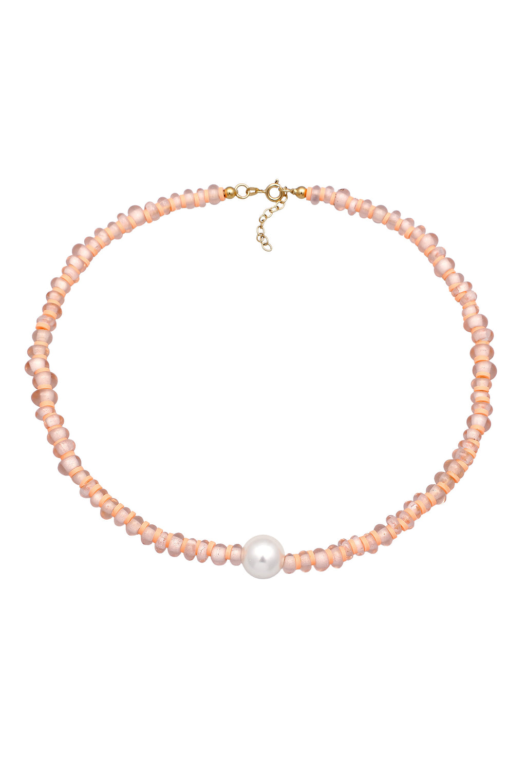 Kalung Manik Cakram Mutiara Inti Kerang Manik Heishi Perak Sterling 925