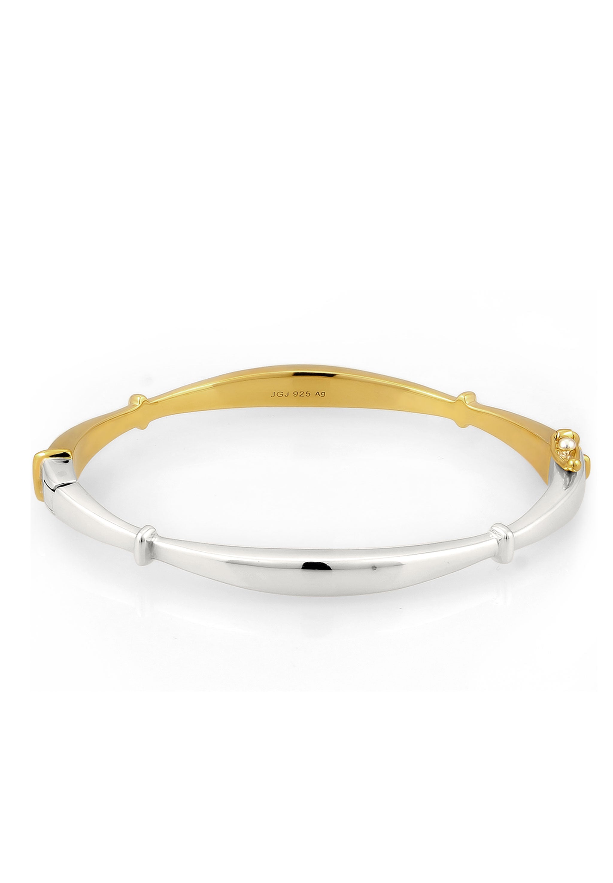 Gelang Buka Bangle Bicolor Perak Sterling 925 Berlapis Emas