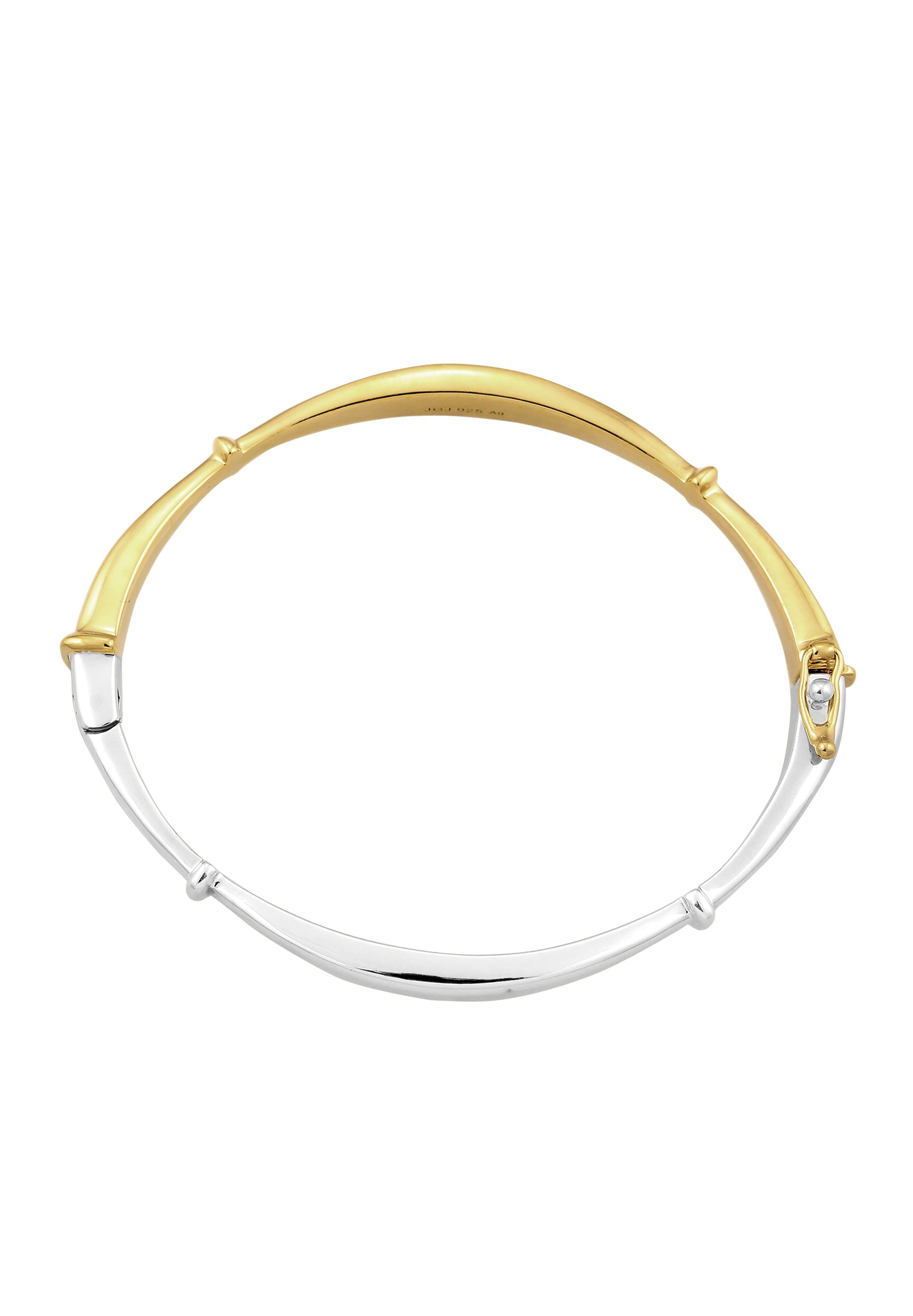 Gelang Buka Bangle Bicolor Perak Sterling 925 Berlapis Emas