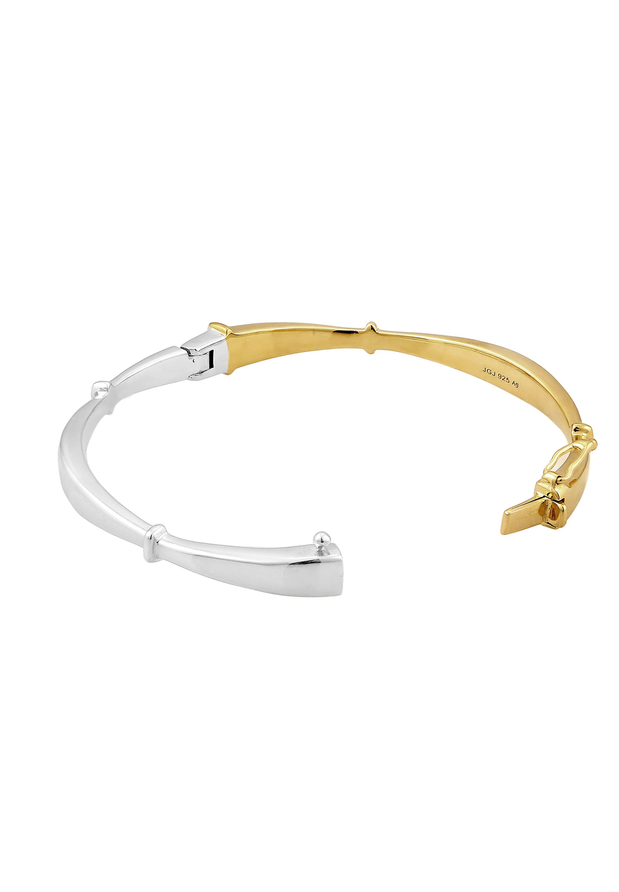 Gelang Buka Bangle Bicolor Perak Sterling 925 Berlapis Emas