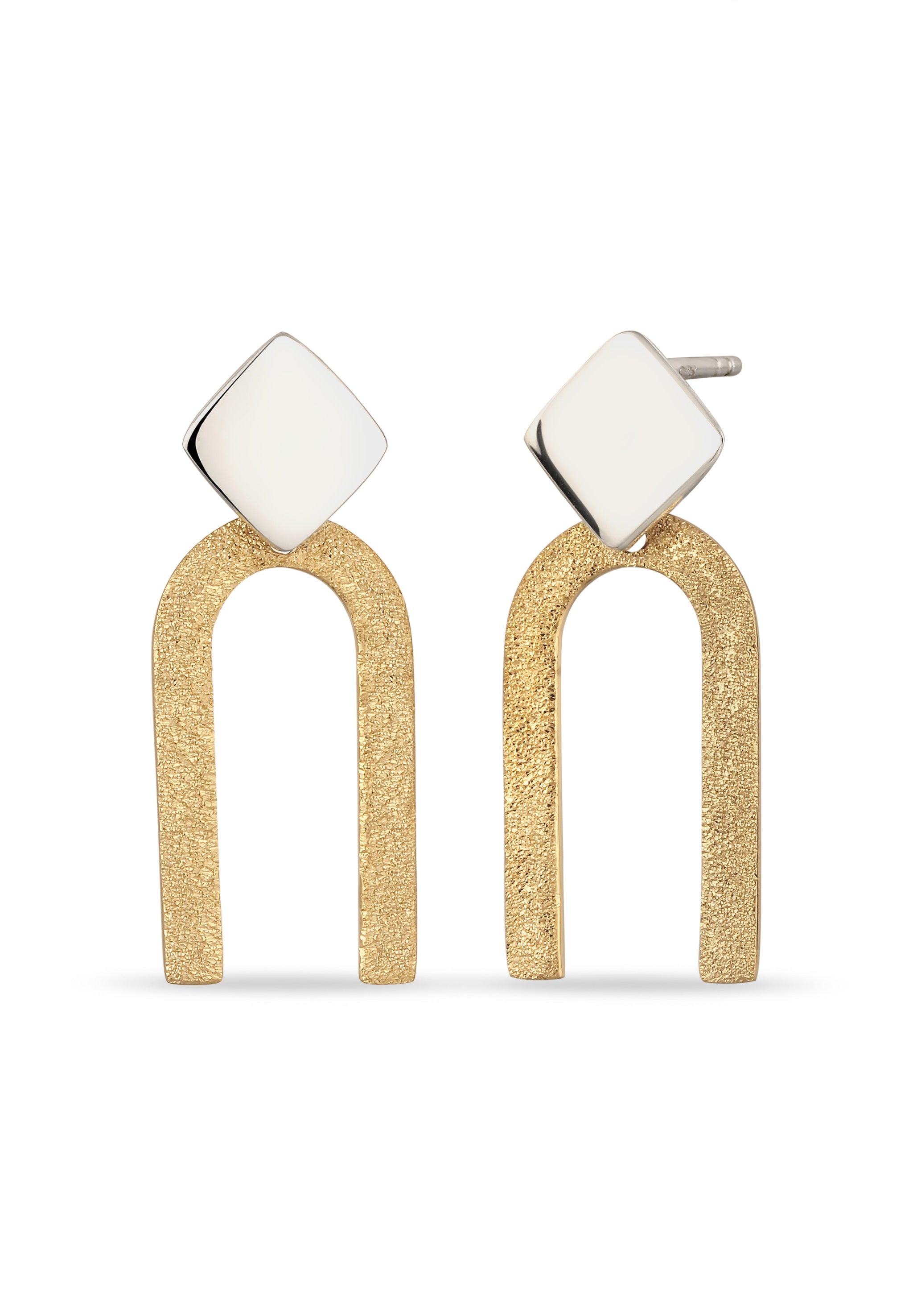 Anting-anting Geometris Unisex Perak Sterling 925