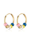 Anting perak 925 lapis emas dengan beads elegan Elli Jewelry