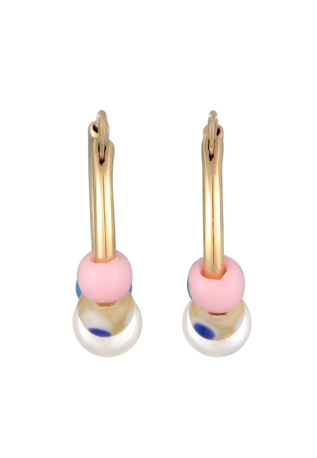 Anting Manik-manik Creoles Perak Sterling 925 Berlapis Emas