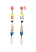 Anting perak 925 dengan beads warna-warni elegan Elli Jewelry